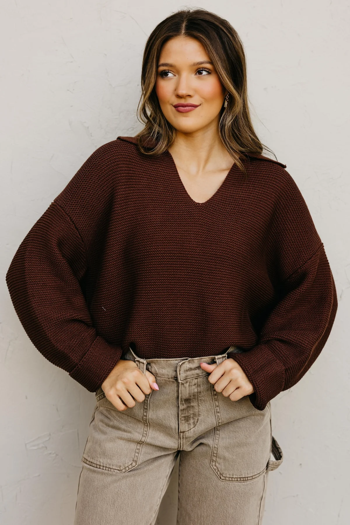 The Lala Collar V Neck Sweater - Image 7