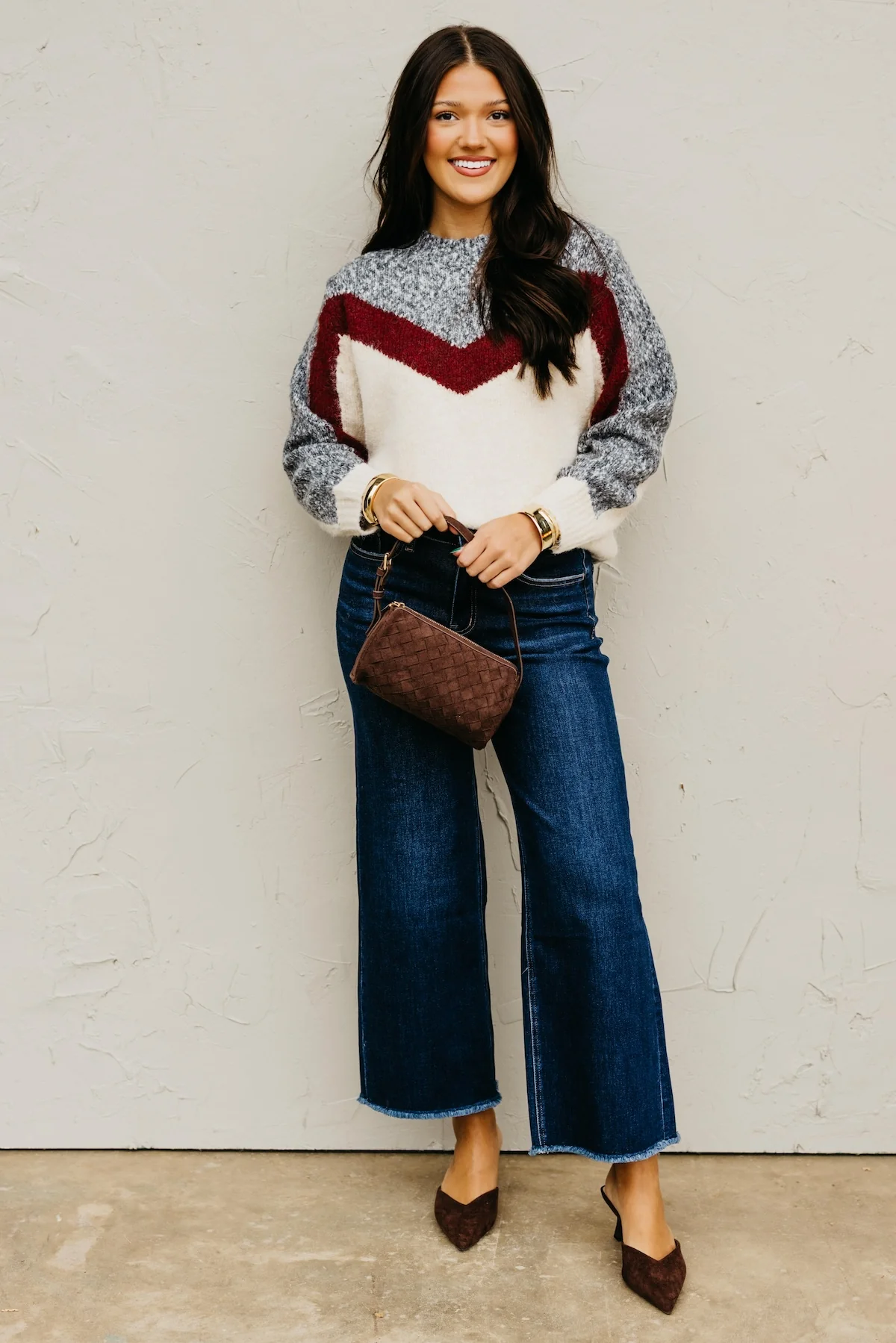 The Lana Aspen Chevron Colorblock Sweater - Image 2