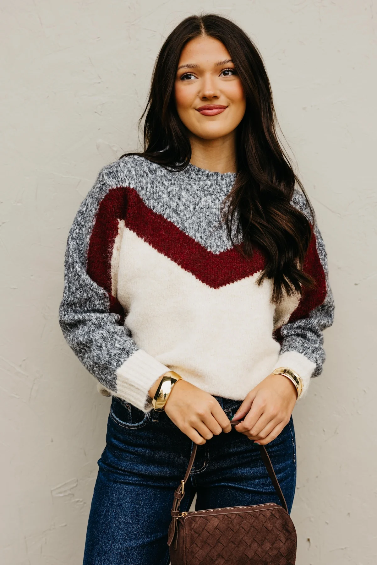 The Lana Aspen Chevron Colorblock Sweater - Image 4