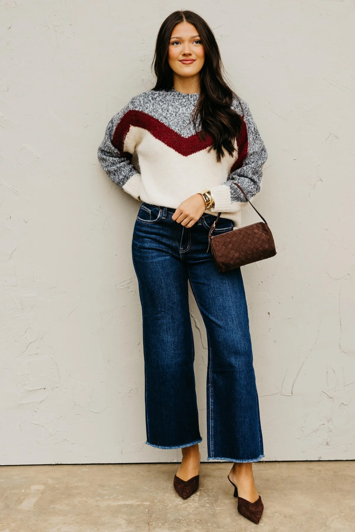 The Lana Aspen Chevron Colorblock Sweater - Image 6