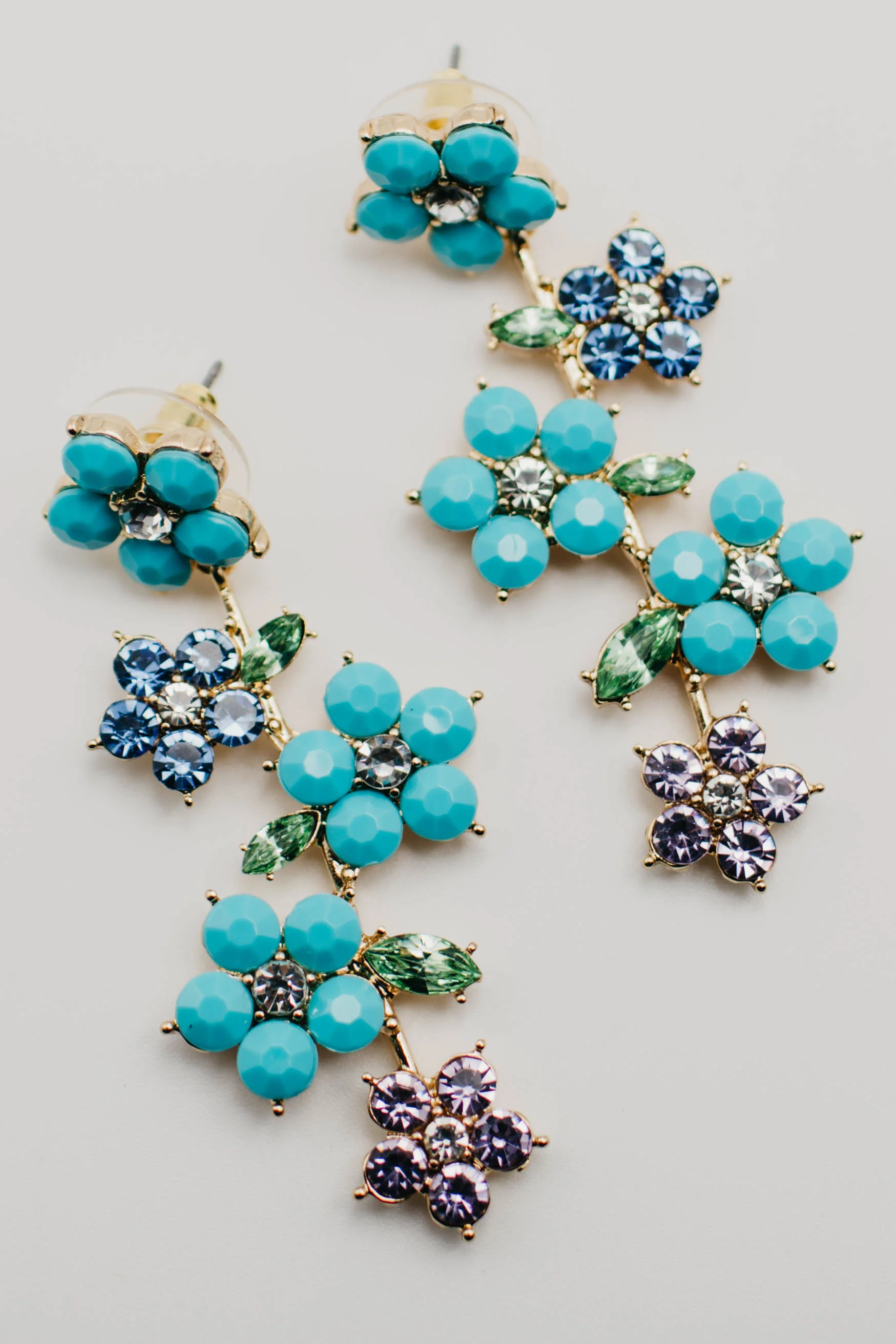 The Leah Colorful Studded Floral Earring