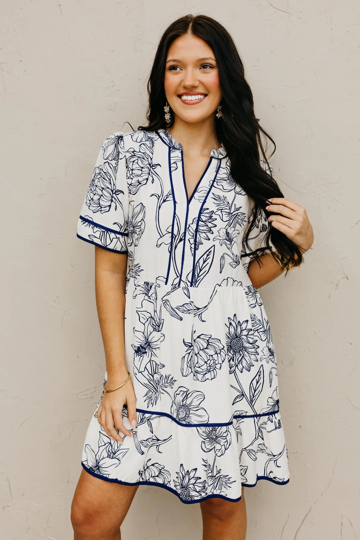 The Leo Piping Detail Mini Dress - Image 5