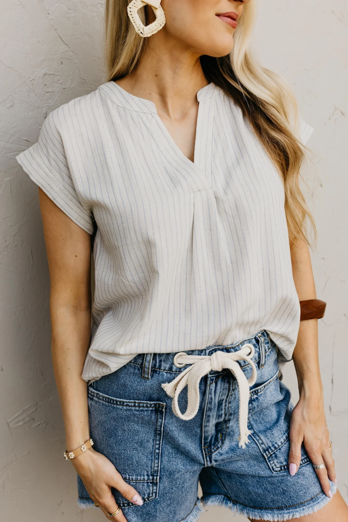 The Leon Button Back Top