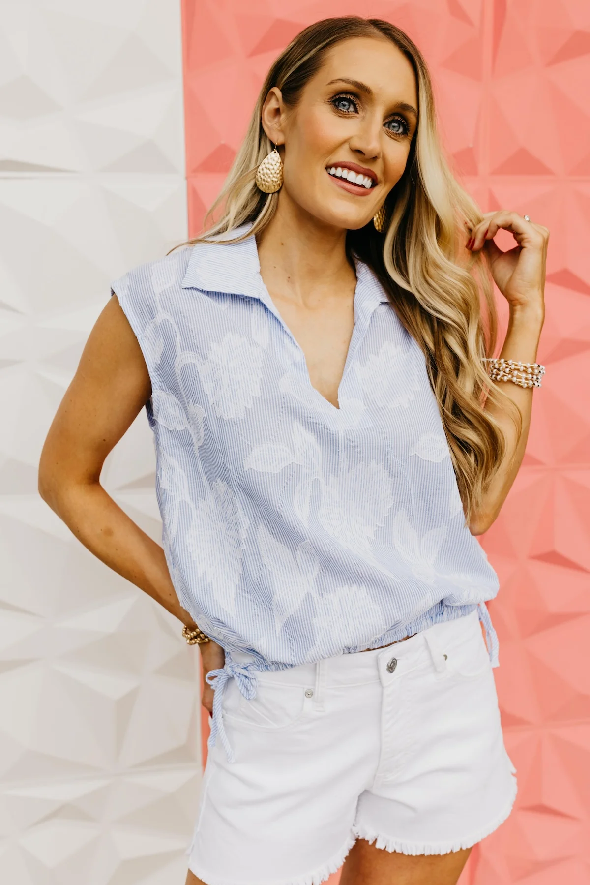 The Leslie Striped Floral Blouse