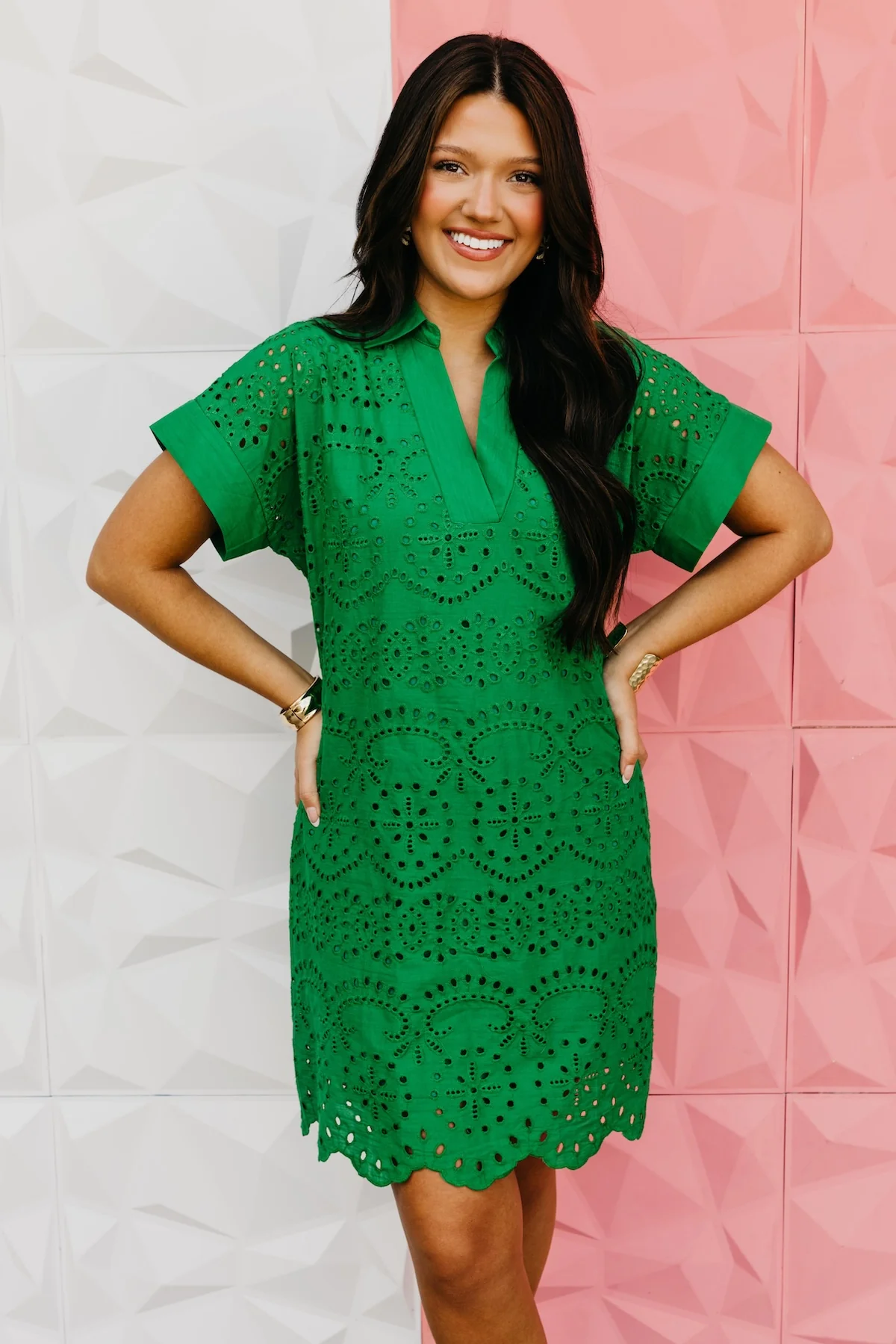 The Lilliana Eyelet Mini Dress - Image 6