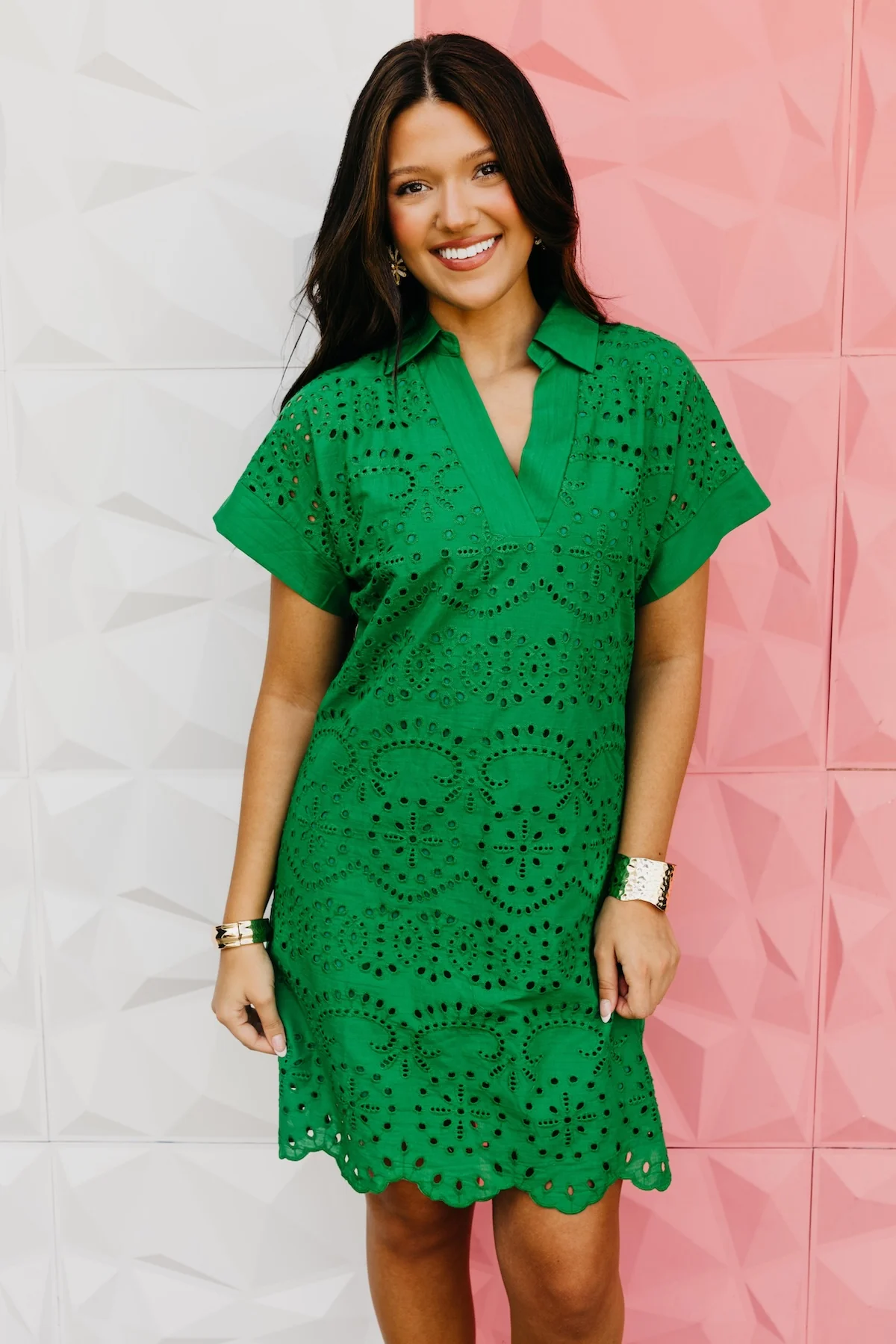 The Lilliana Eyelet Mini Dress - Image 7