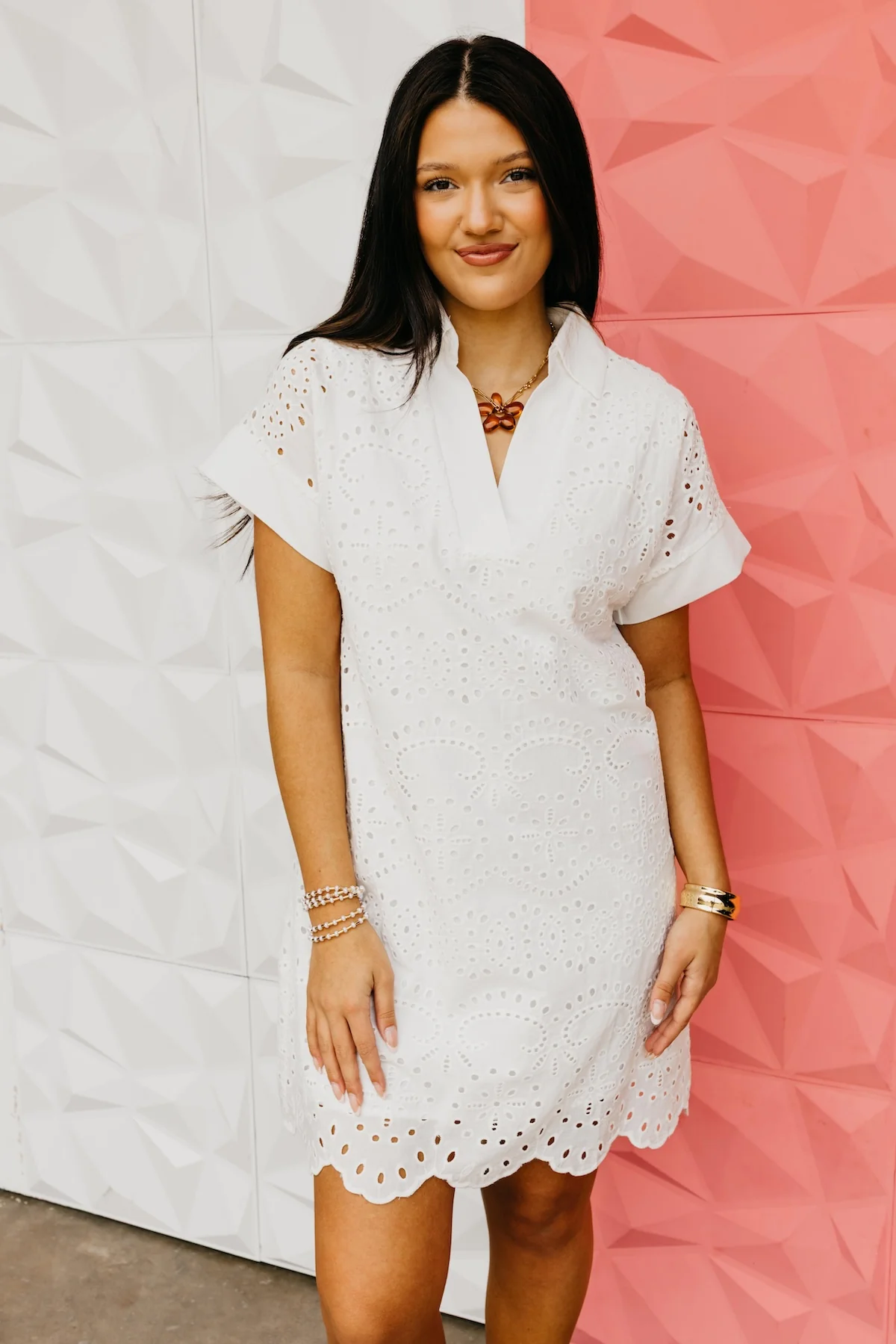 The Lilliana Eyelet Mini Dress - Image 8
