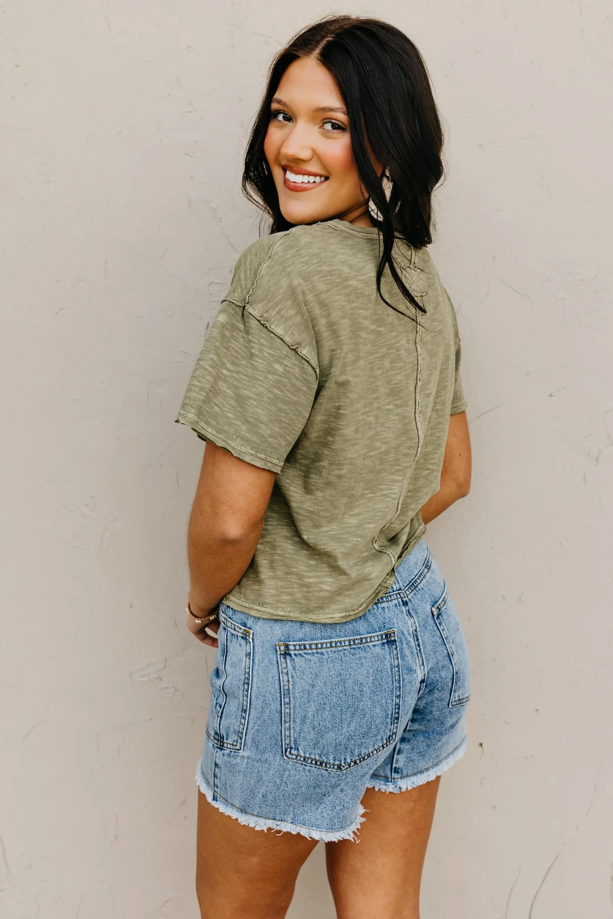 The Lola Raw Edge Exposed Seam Tee - Image 4