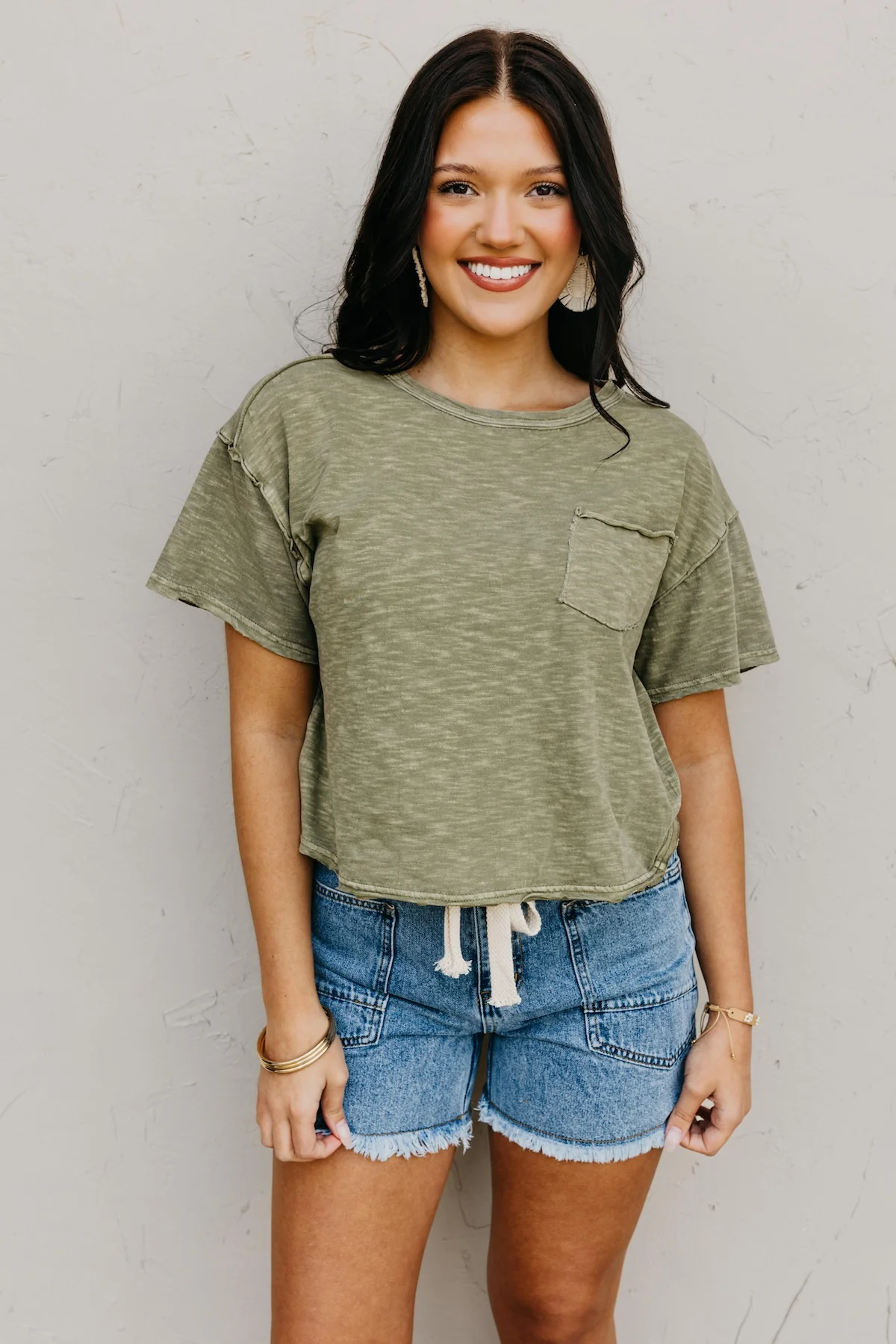 The Lola Raw Edge Exposed Seam Tee - Image 5