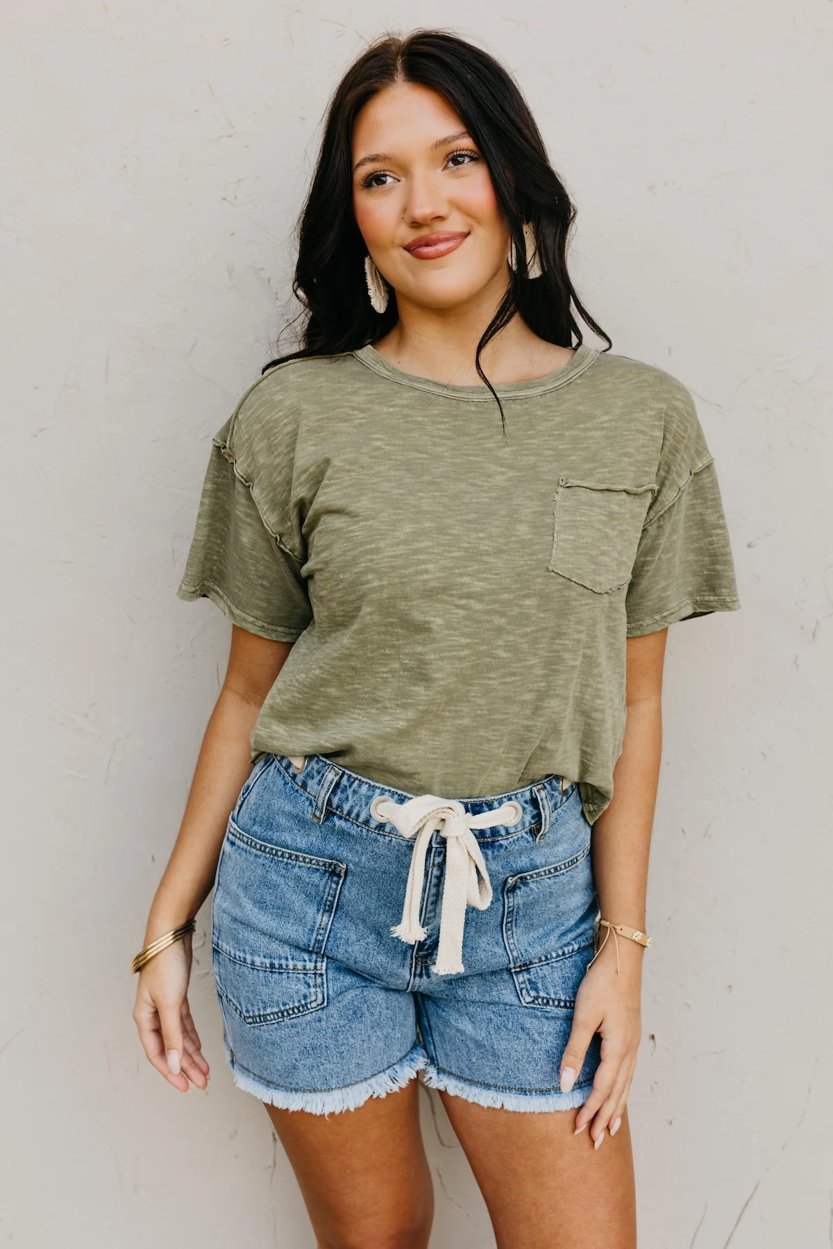 The Lola Raw Edge Exposed Seam Tee - Image 6