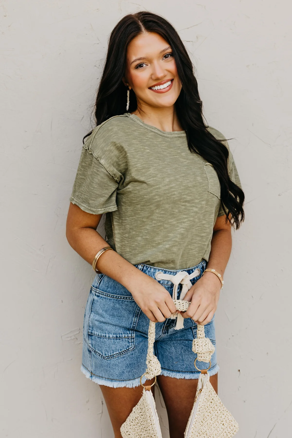 The Lola Raw Edge Exposed Seam Tee - Image 7
