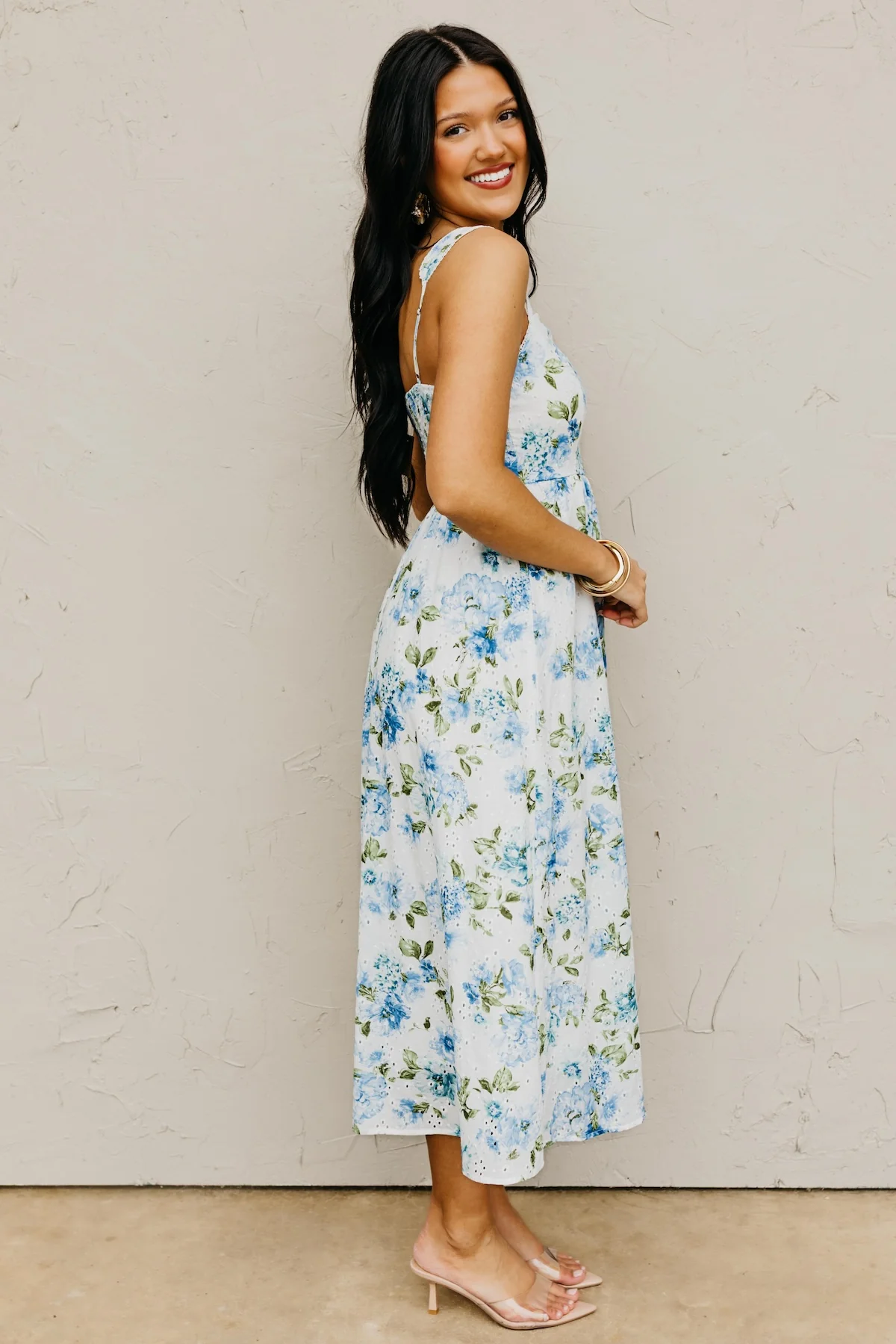 The Lorenzo Floral Eyelet Midi Dress - Image 6