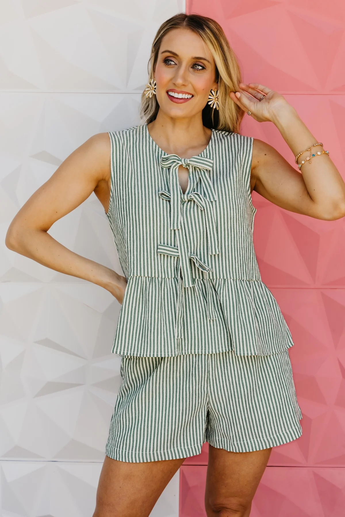 The Louis Stripe Tie Front Top - Image 6