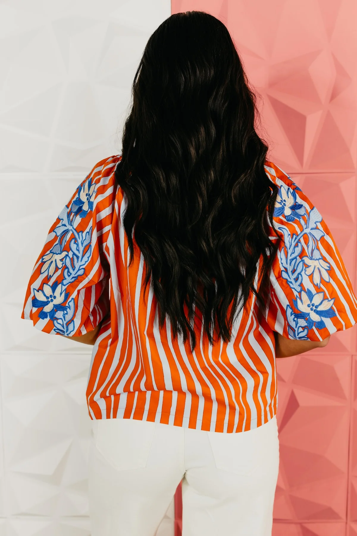 The Luis Puff Sleeve Embroidered Top - Image 8