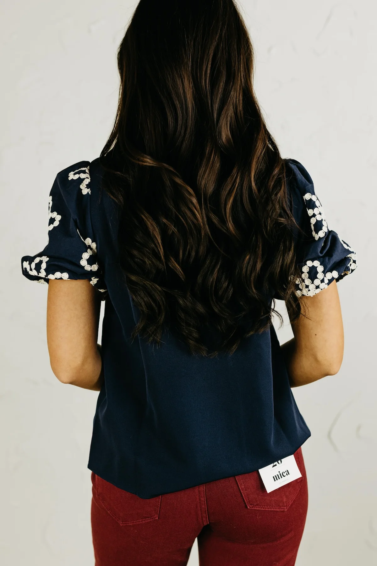 The Lyanna Puff Sleeve Embroidered Top - Image 8