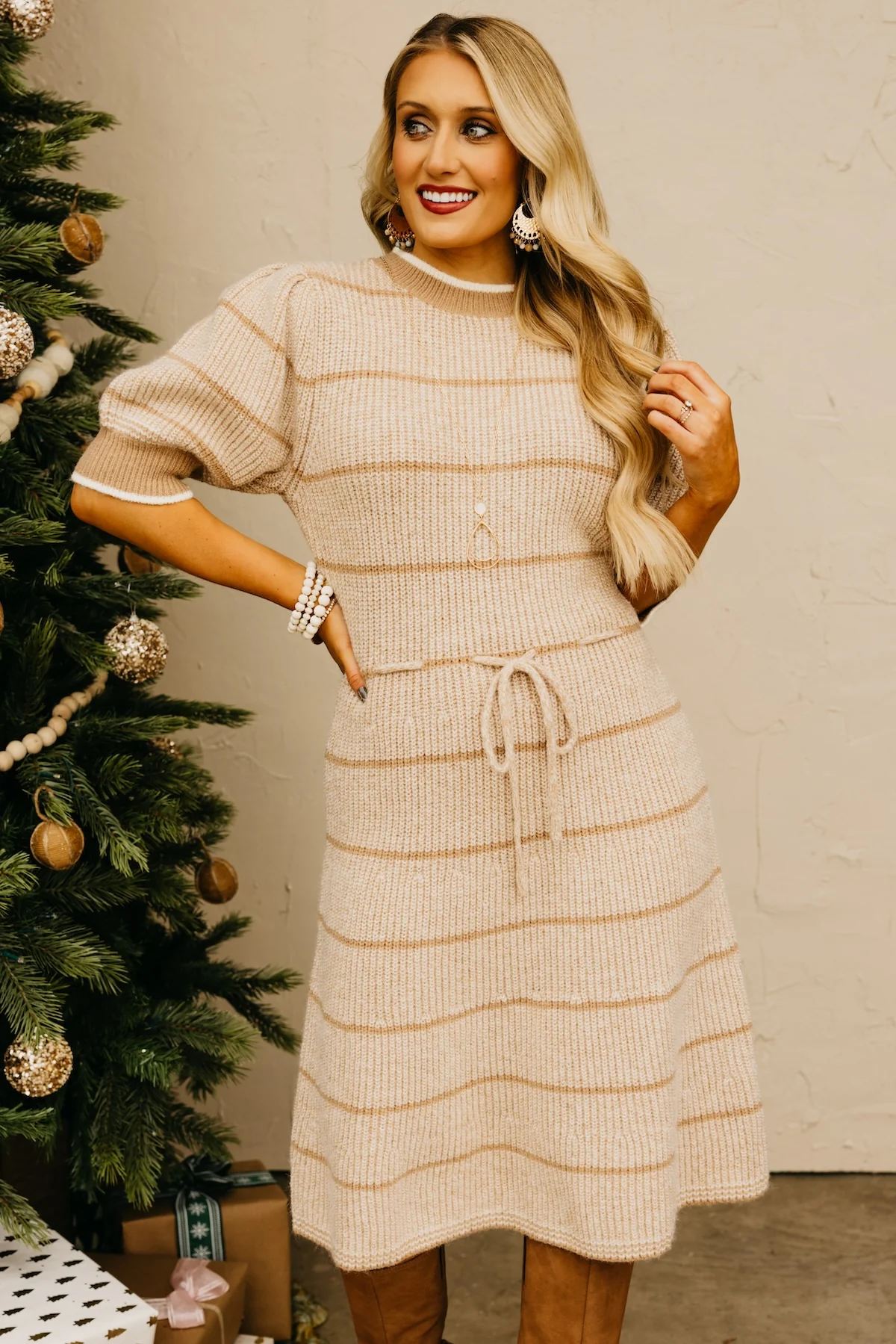 The Maggie Tie Waist Sweater Dress - Image 10