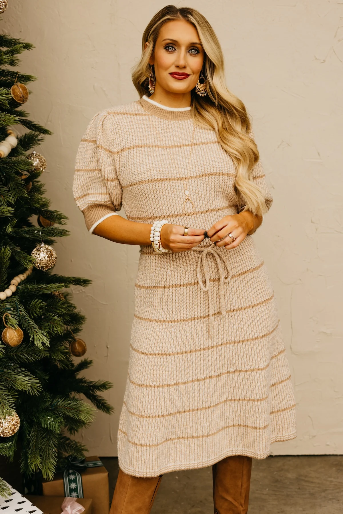 The Maggie Tie Waist Sweater Dress - Image 11
