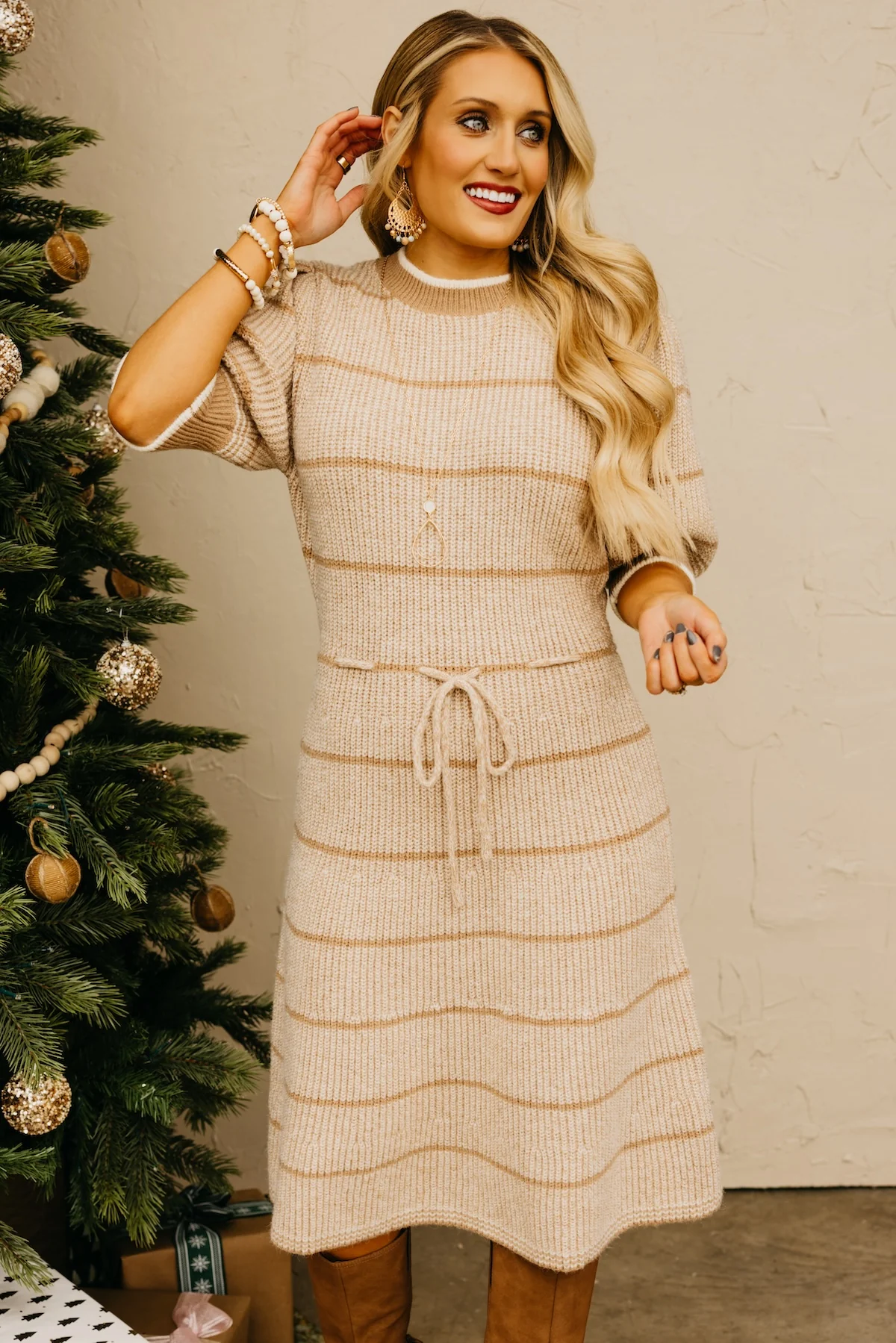 The Maggie Tie Waist Sweater Dress - Image 8