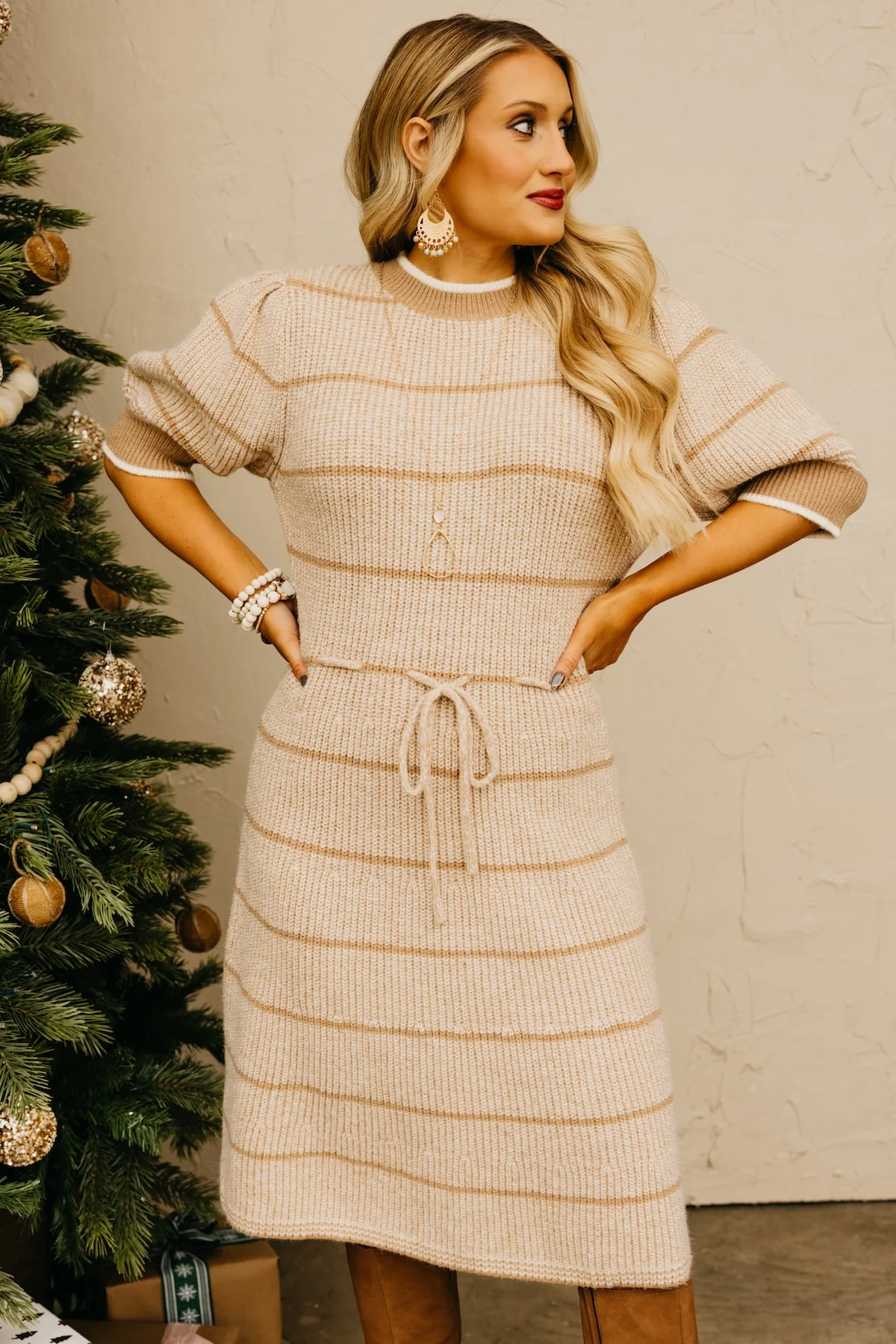 The Maggie Tie Waist Sweater Dress - Image 9