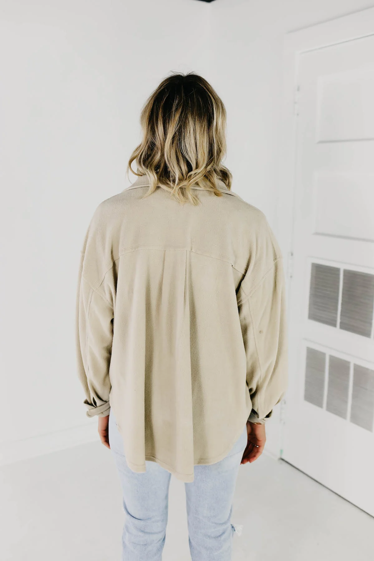 The Makayla Fleece Shacket - Mist - Image 7