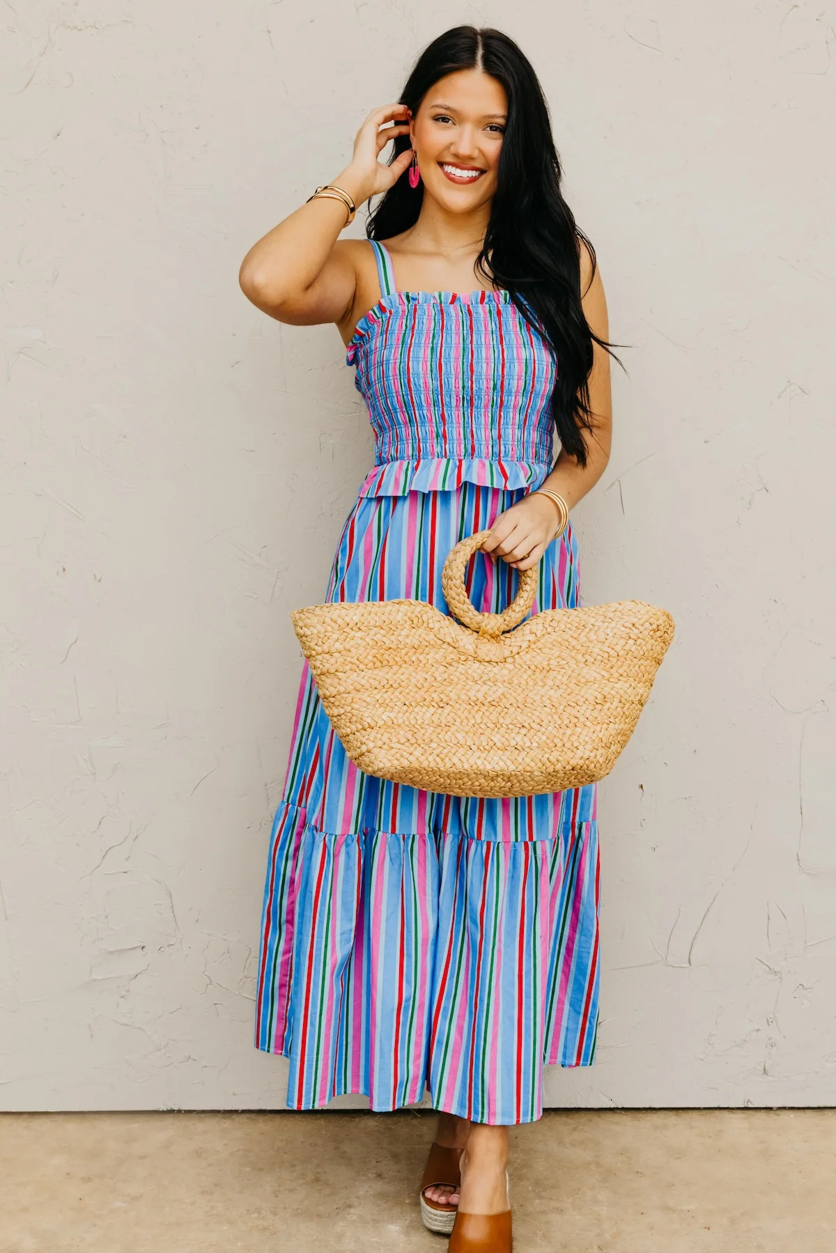 The Makayla Smocked Bodice Maxi Dress - Image 4