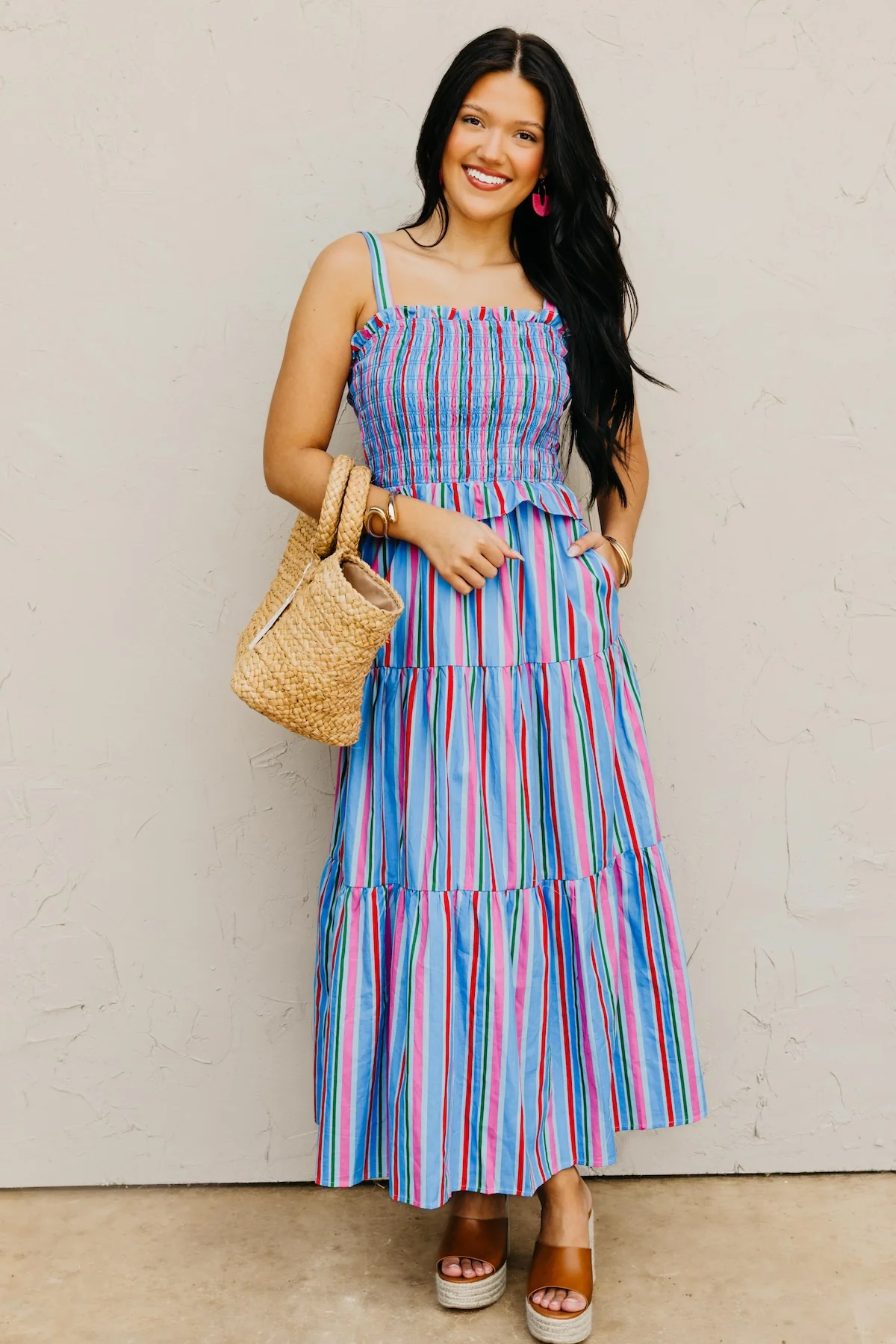 The Makayla Smocked Bodice Maxi Dress - Image 6