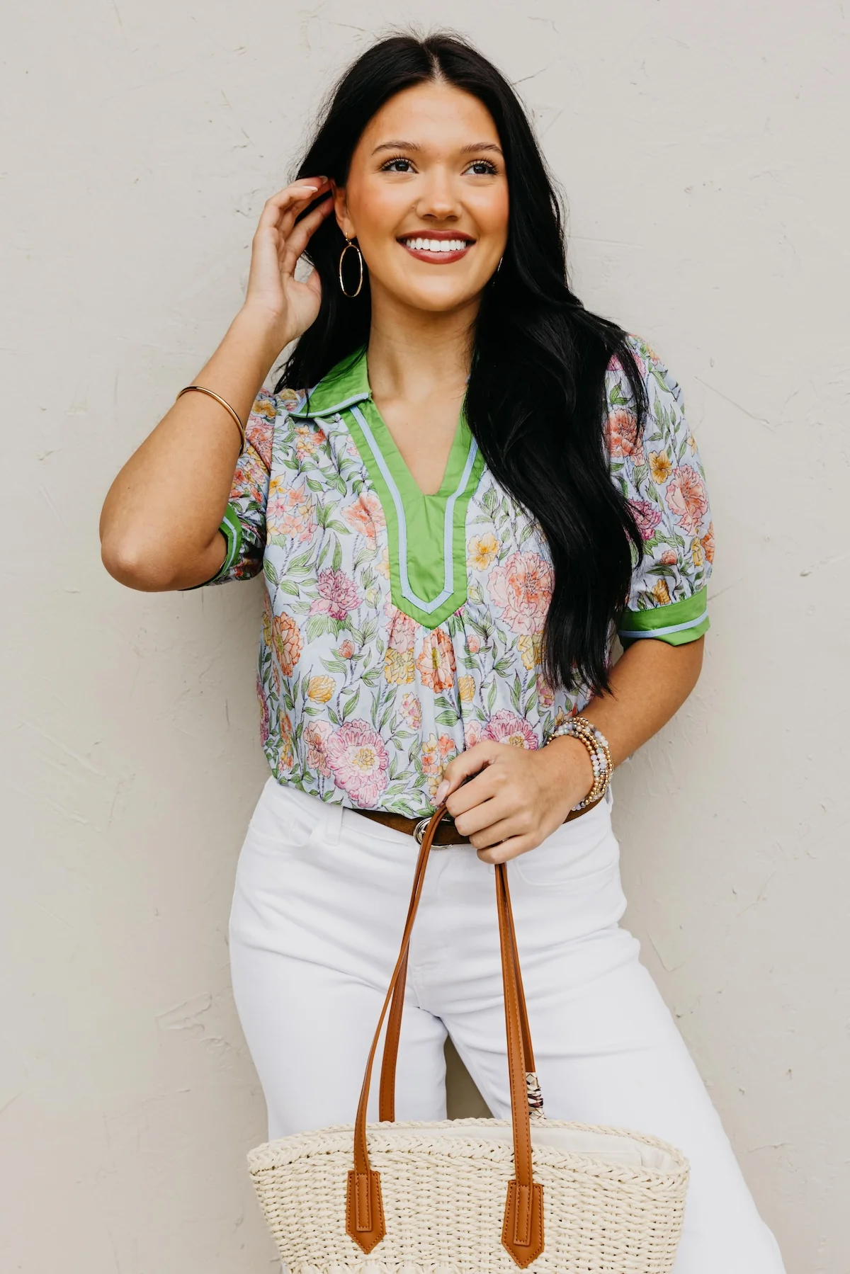 The Malia Floral Puff Sleeve Blouse - Image 4