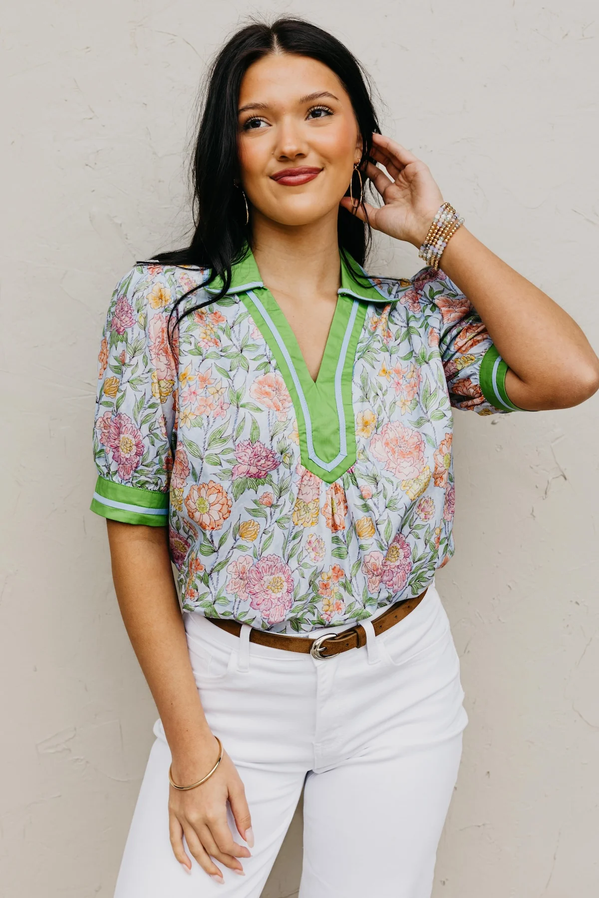 The Malia Floral Puff Sleeve Blouse - Image 6