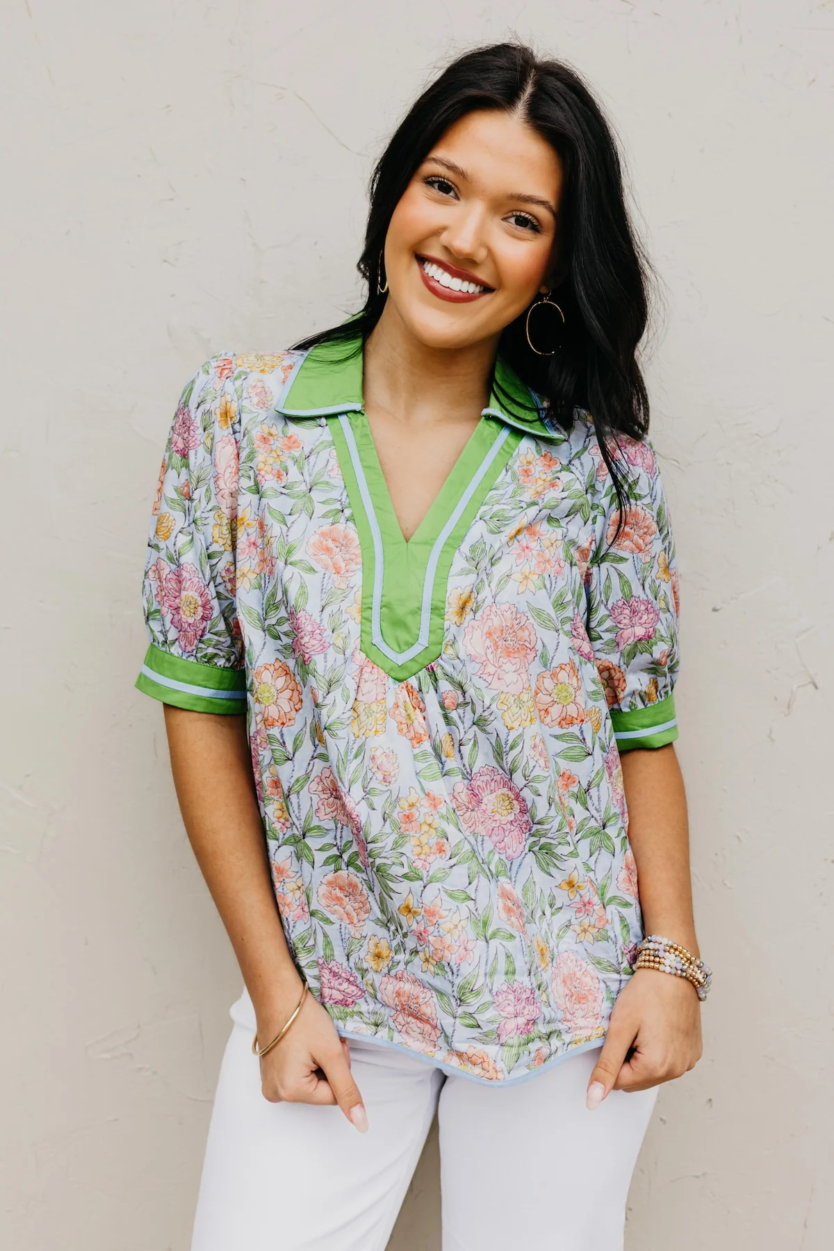 The Malia Floral Puff Sleeve Blouse - Image 8