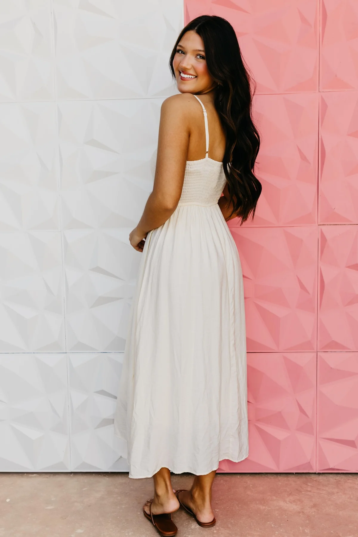 The Manuela Smocked Midi Dress - Image 9