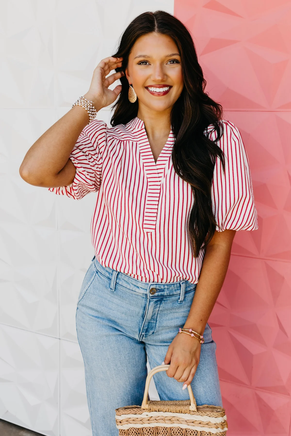The Margot Stripe Woven Top - Image 4