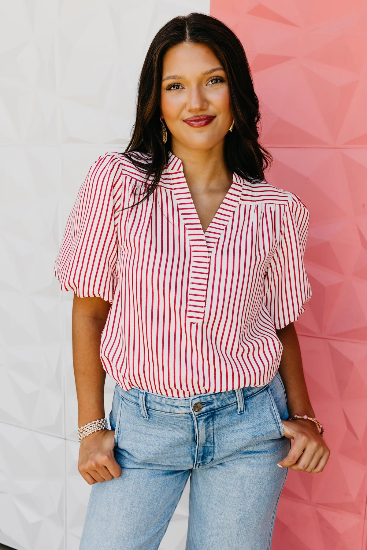 The Margot Stripe Woven Top - Image 5
