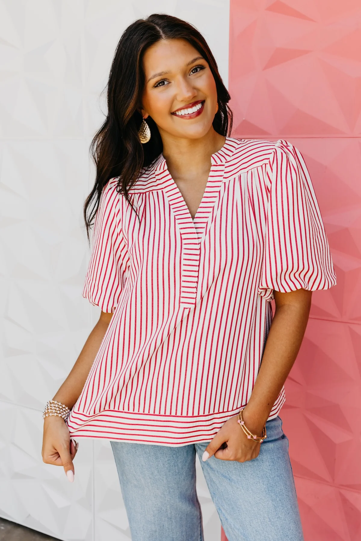 The Margot Stripe Woven Top - Image 7