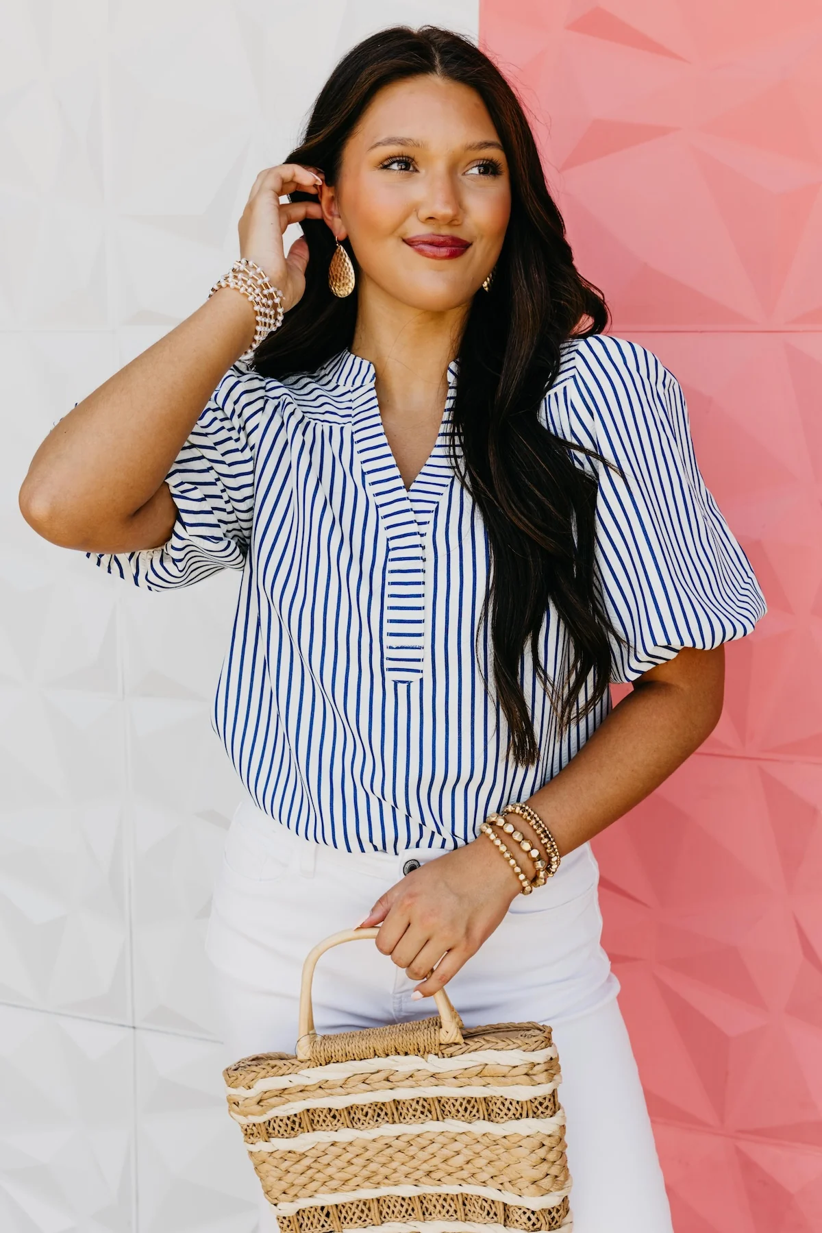The Margot Stripe Woven Top - Image 4