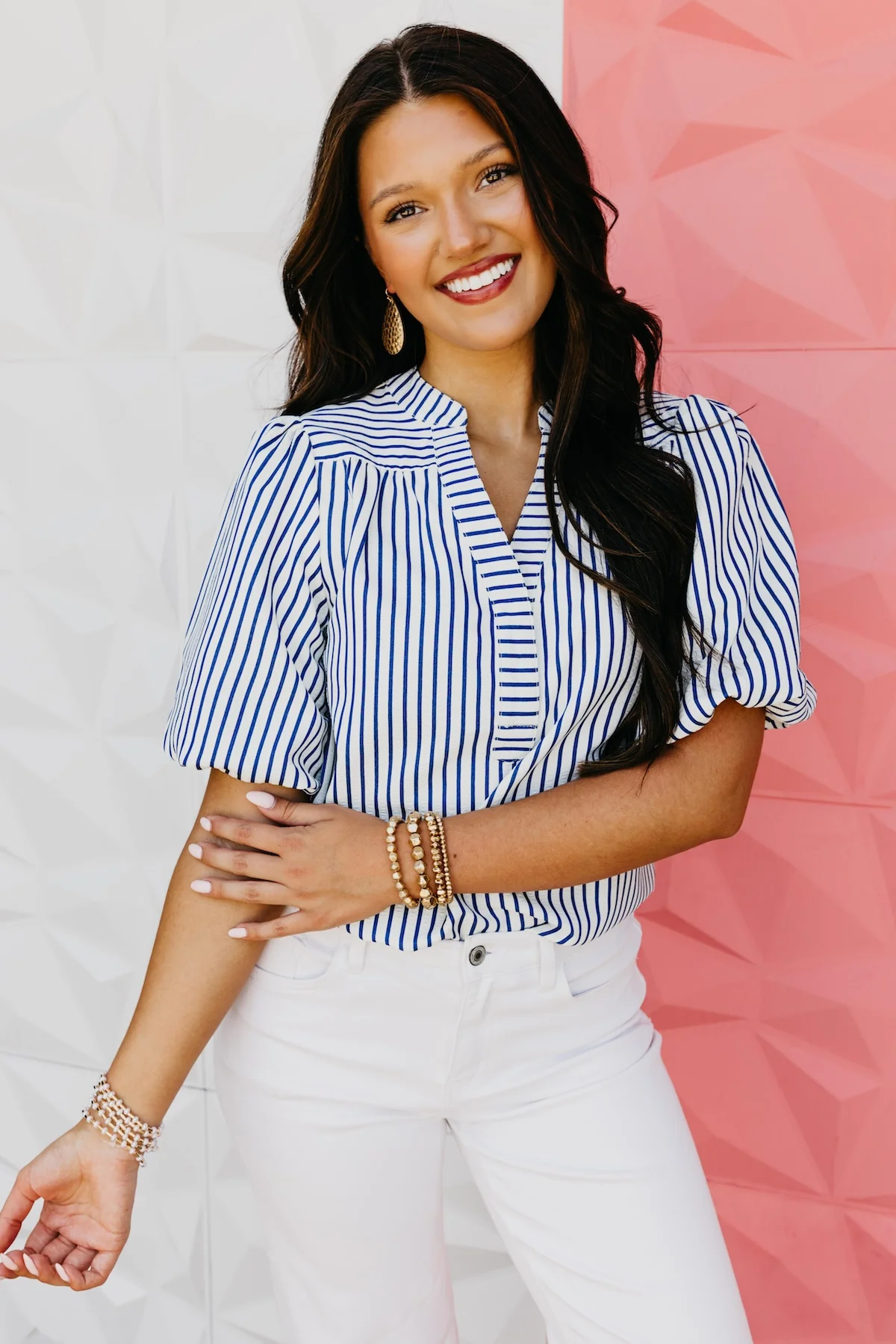 The Margot Stripe Woven Top - Image 5