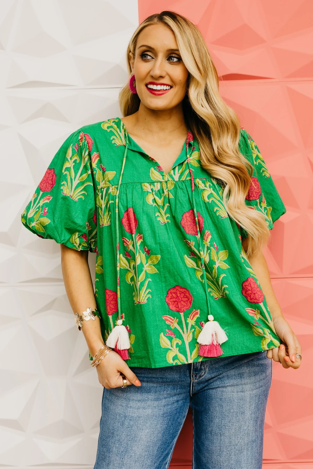 The Marley Puff Sleeve Floral Print Top - Image 9