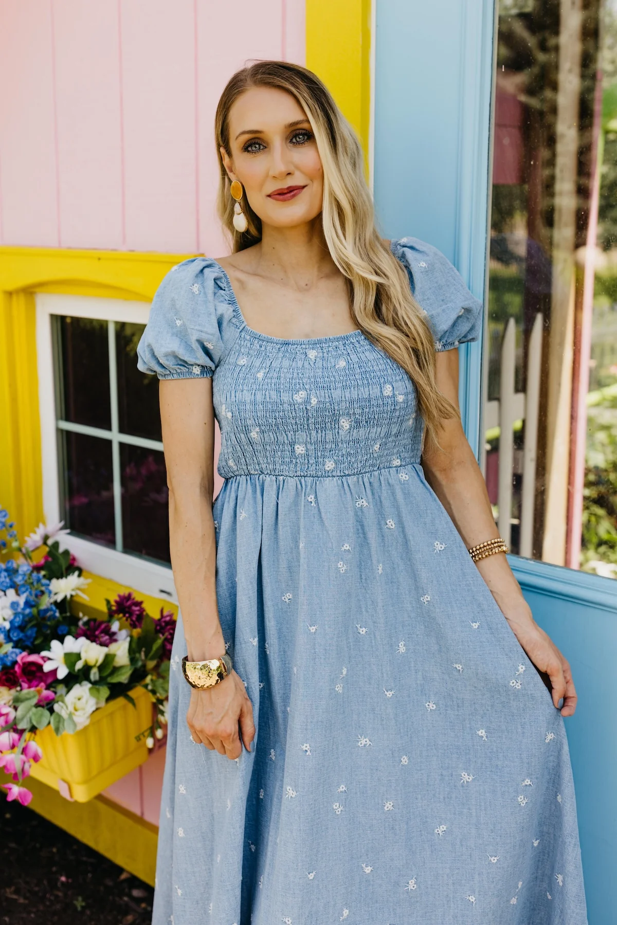 The Mathias Floral Embroidered Midi Dress - Image 8