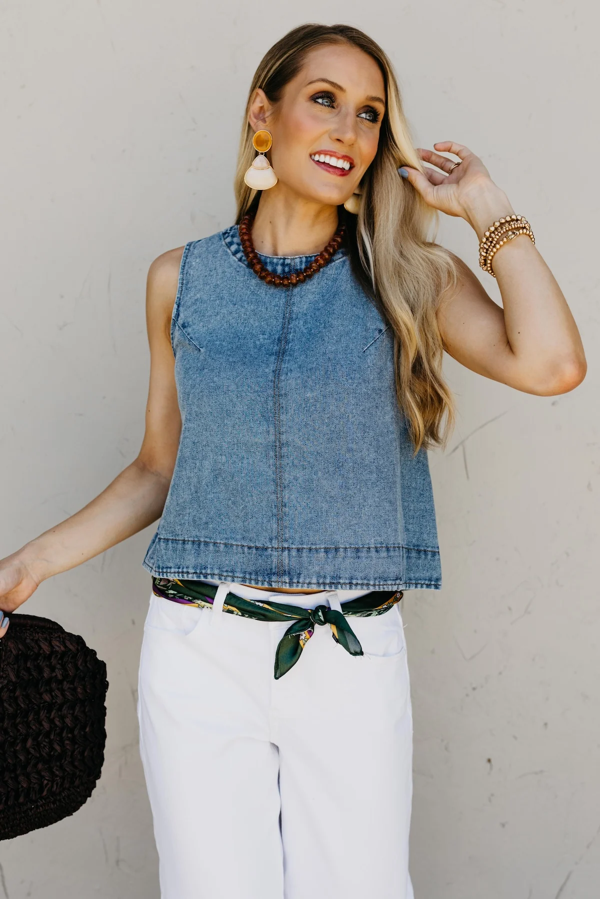 The Maximillian Button Back Chambray Top - Image 3