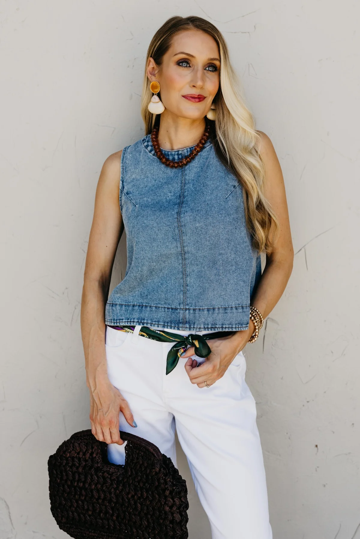 The Maximillian Button Back Chambray Top - Image 4