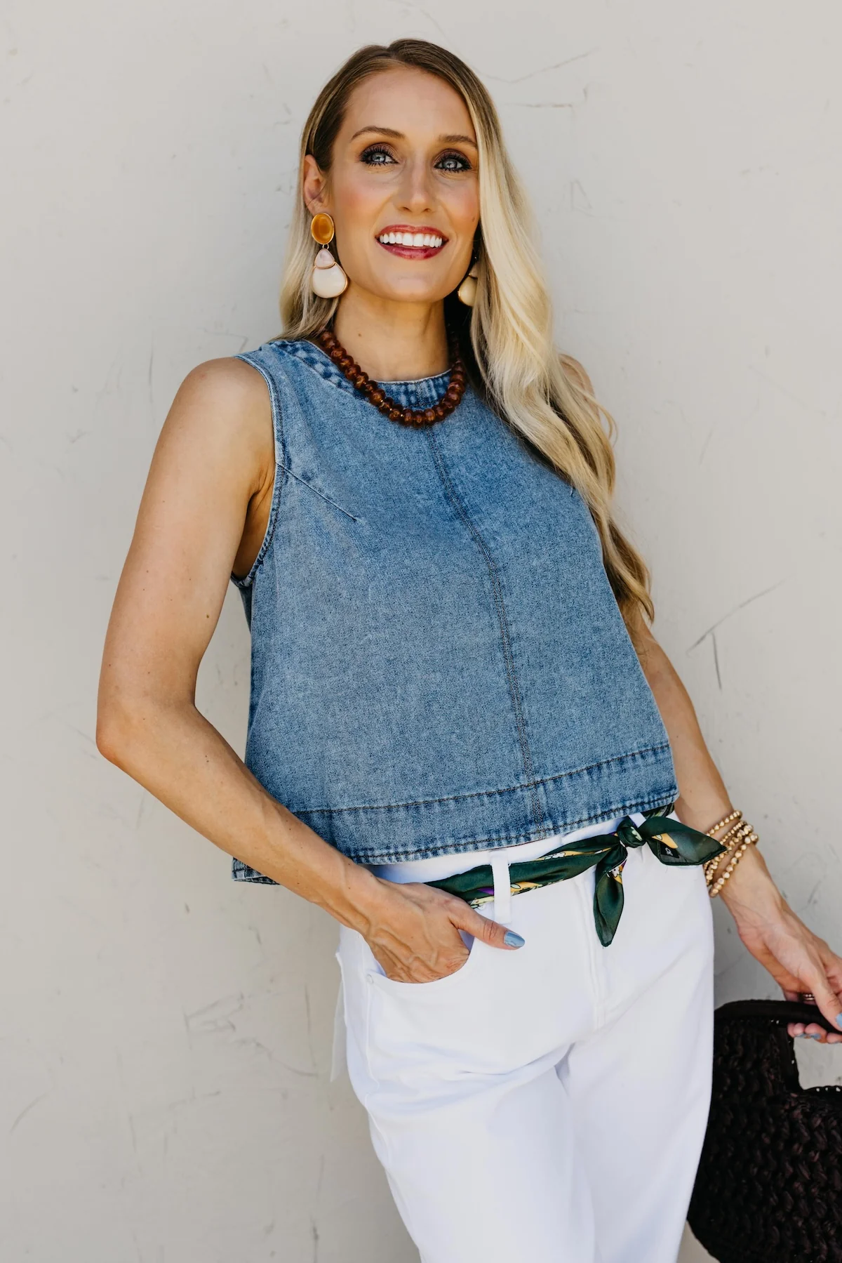 The Maximillian Button Back Chambray Top - Image 6
