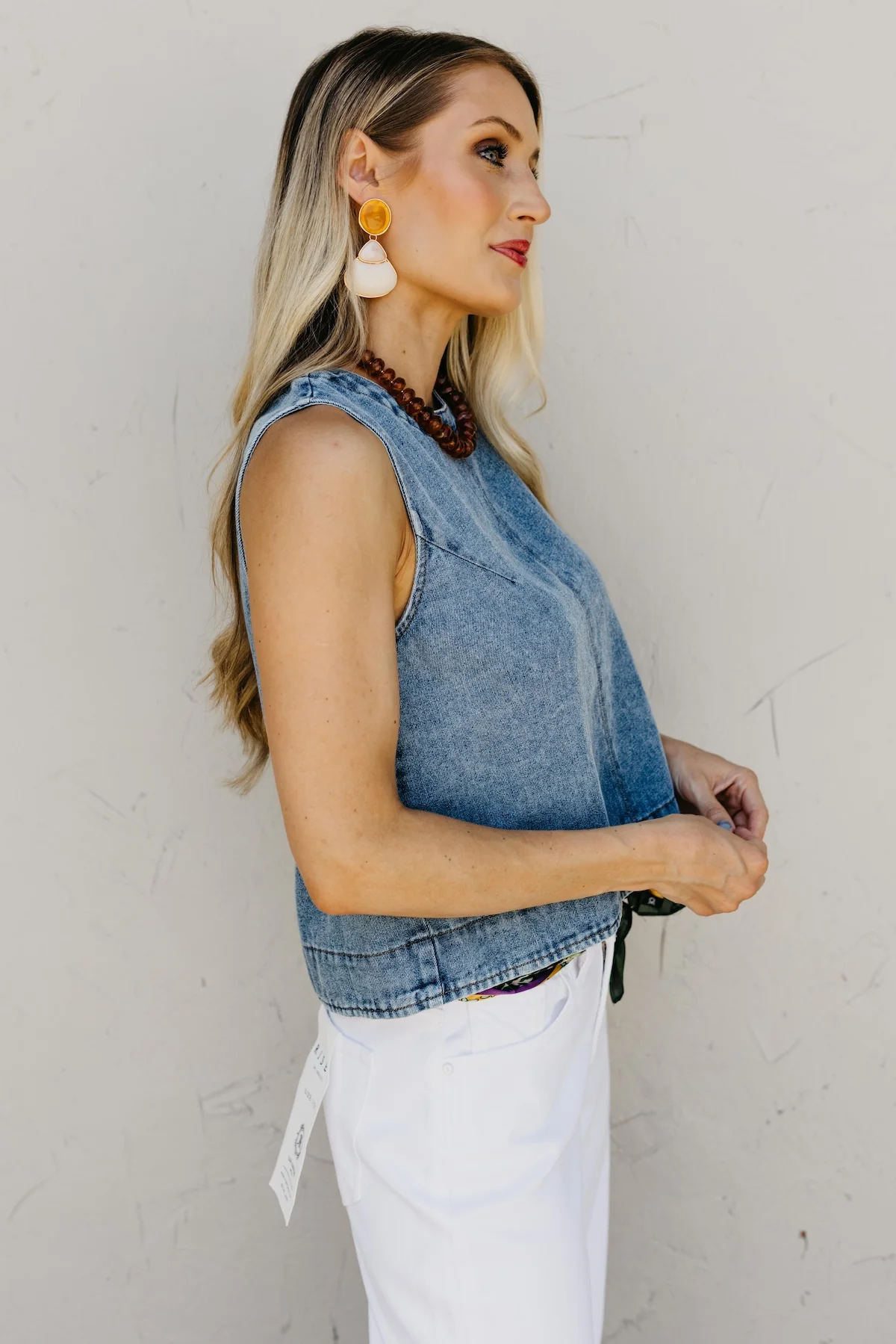 The Maximillian Button Back Chambray Top - Image 7
