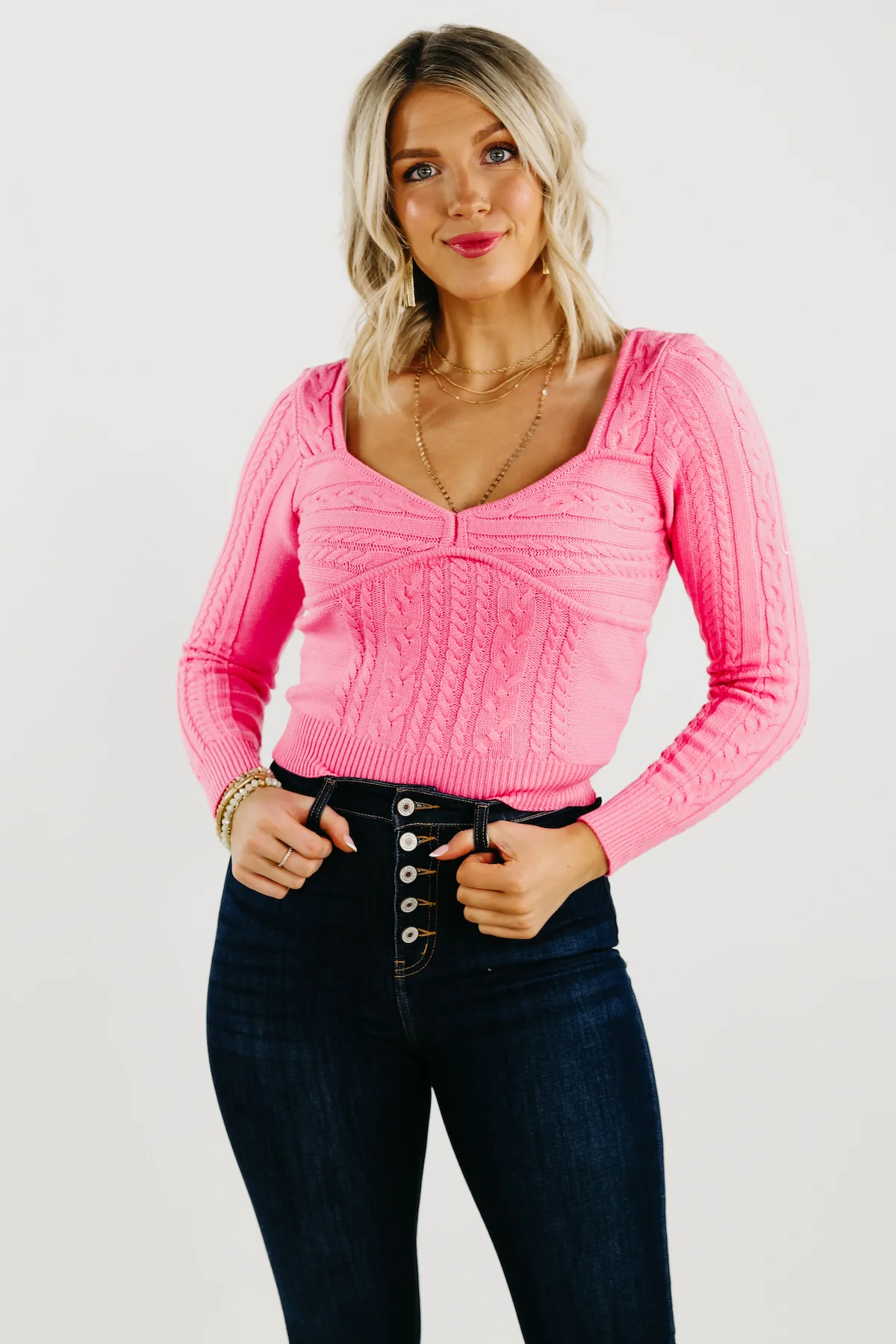 The Lush Maxine Cable Knit Sweater - FINAL SALE - Image 4