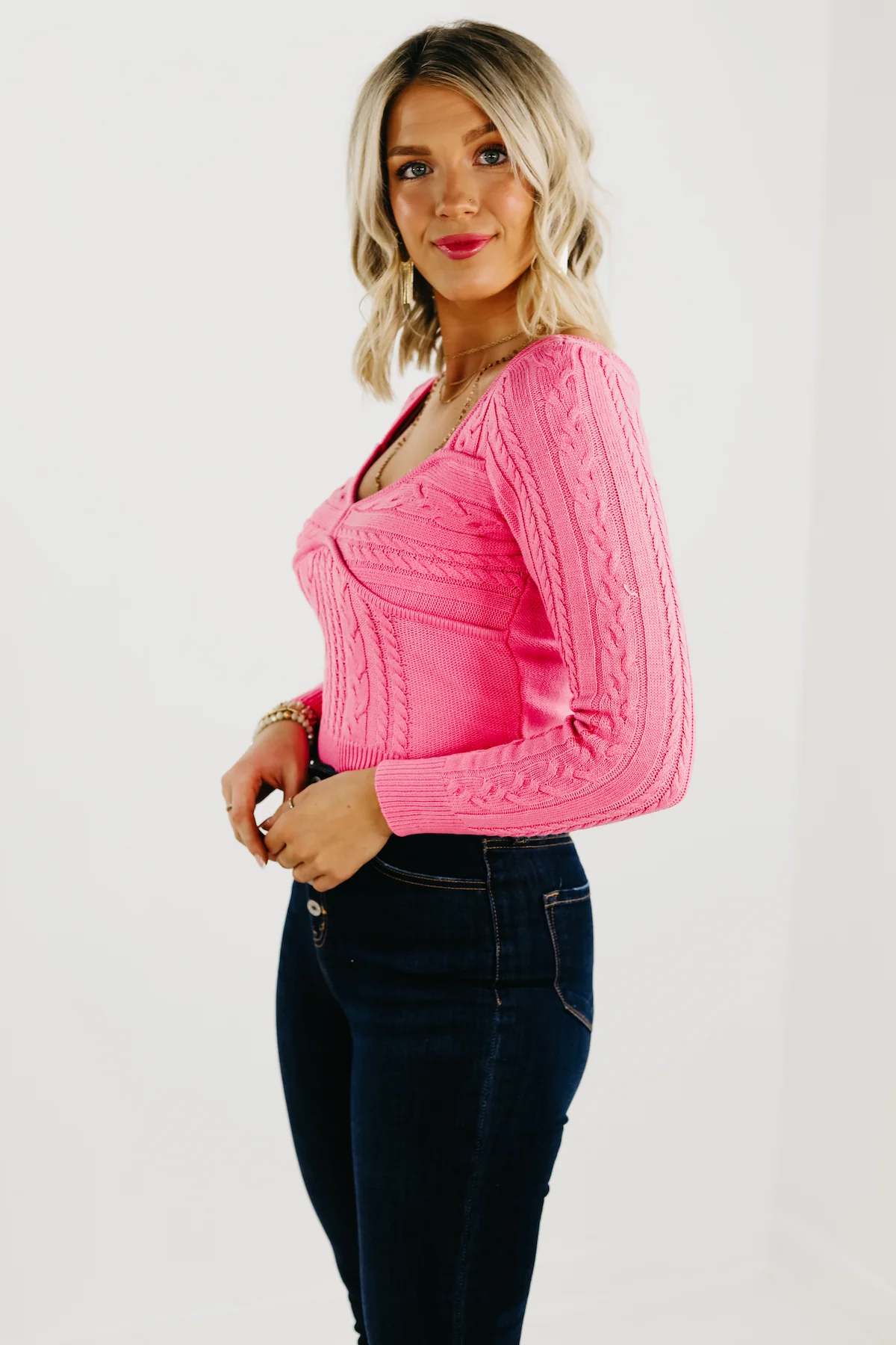 The Lush Maxine Cable Knit Sweater - FINAL SALE - Image 6
