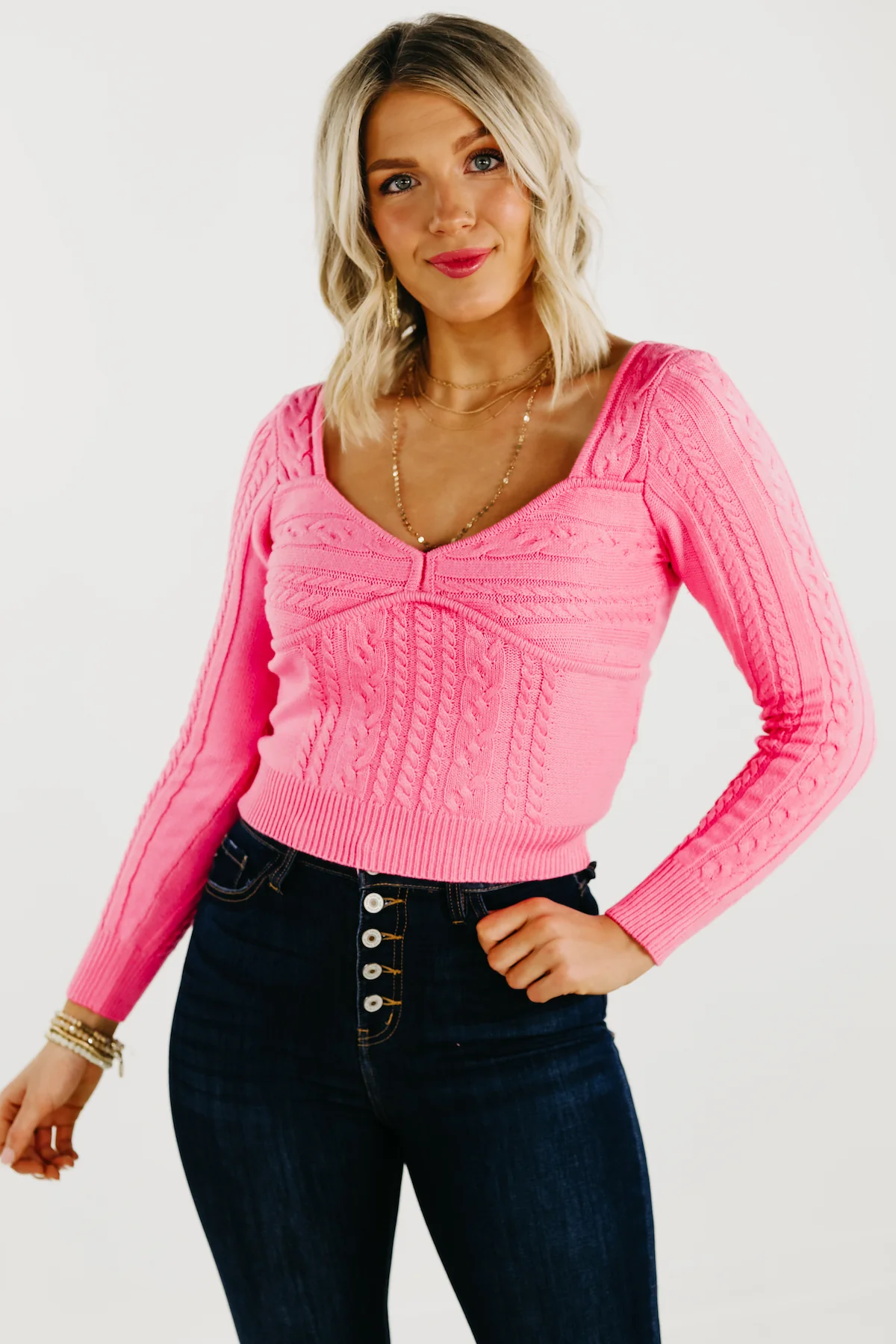 The Lush Maxine Cable Knit Sweater - FINAL SALE - Image 8