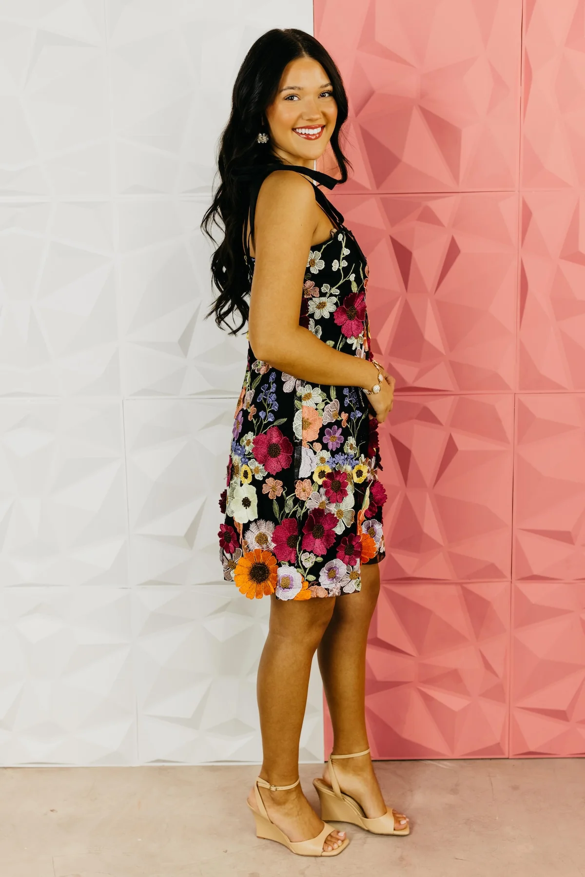 The Micah Embroidered Floral Mini Dress - Image 13
