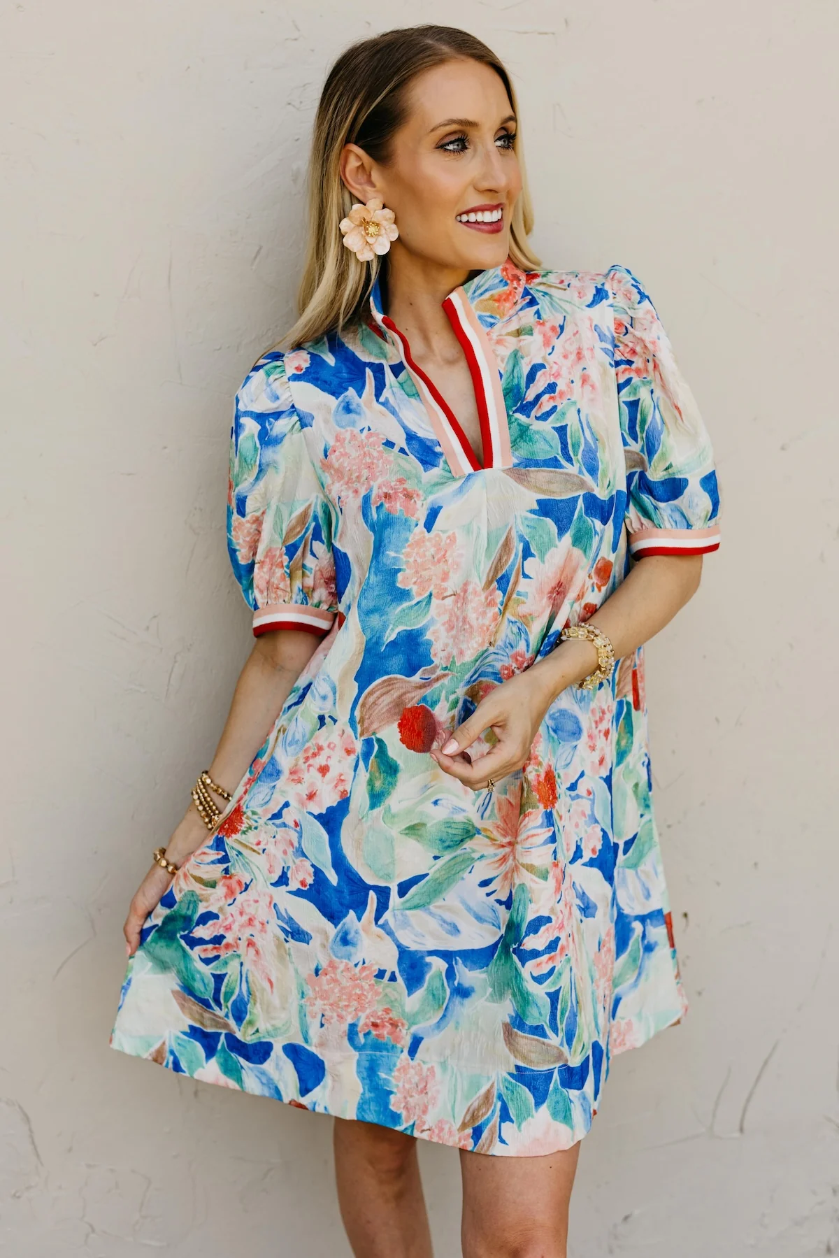 The Michelle Jacquard Floral Mini Dress
