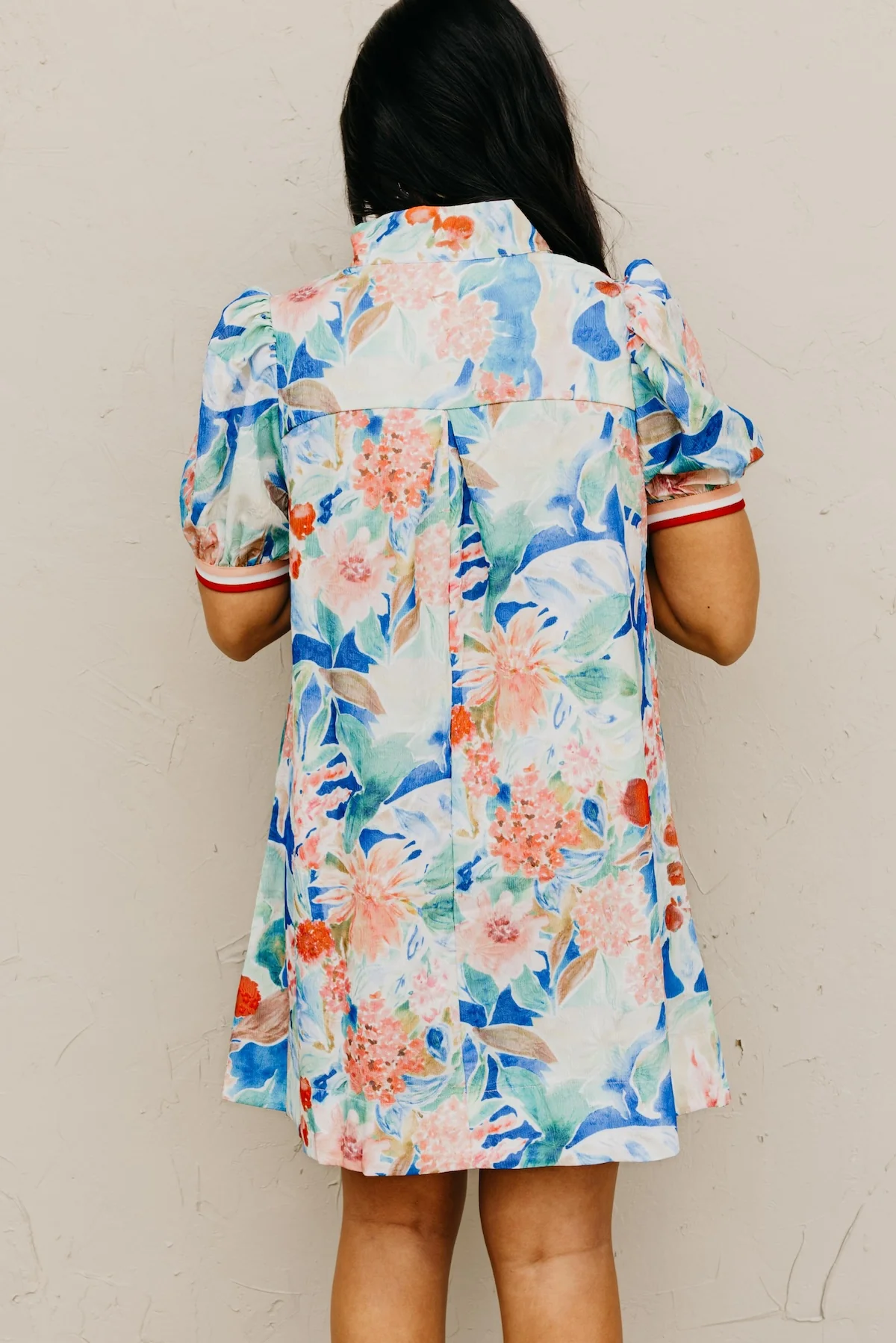 The Michelle Jacquard Floral Mini Dress - Image 11