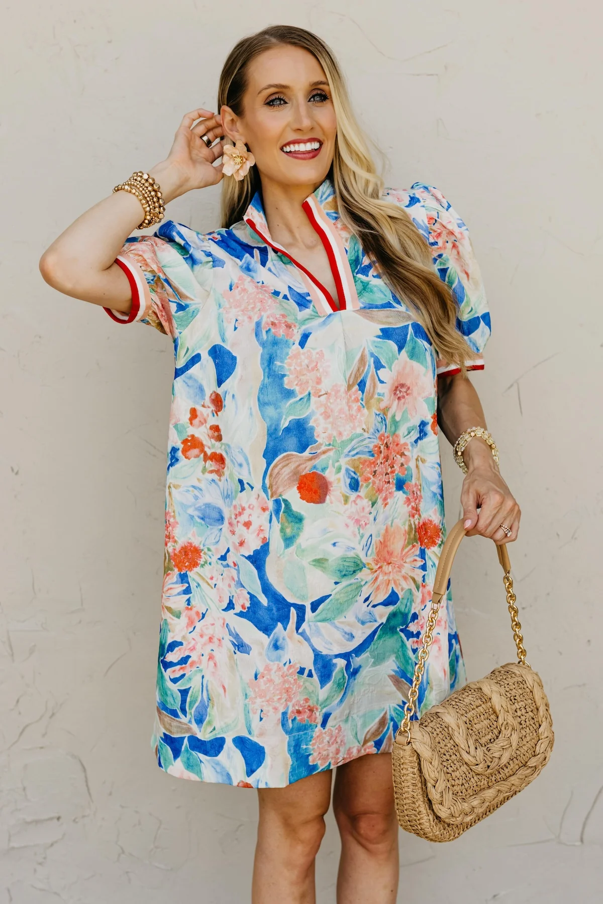 The Michelle Jacquard Floral Mini Dress - Image 12
