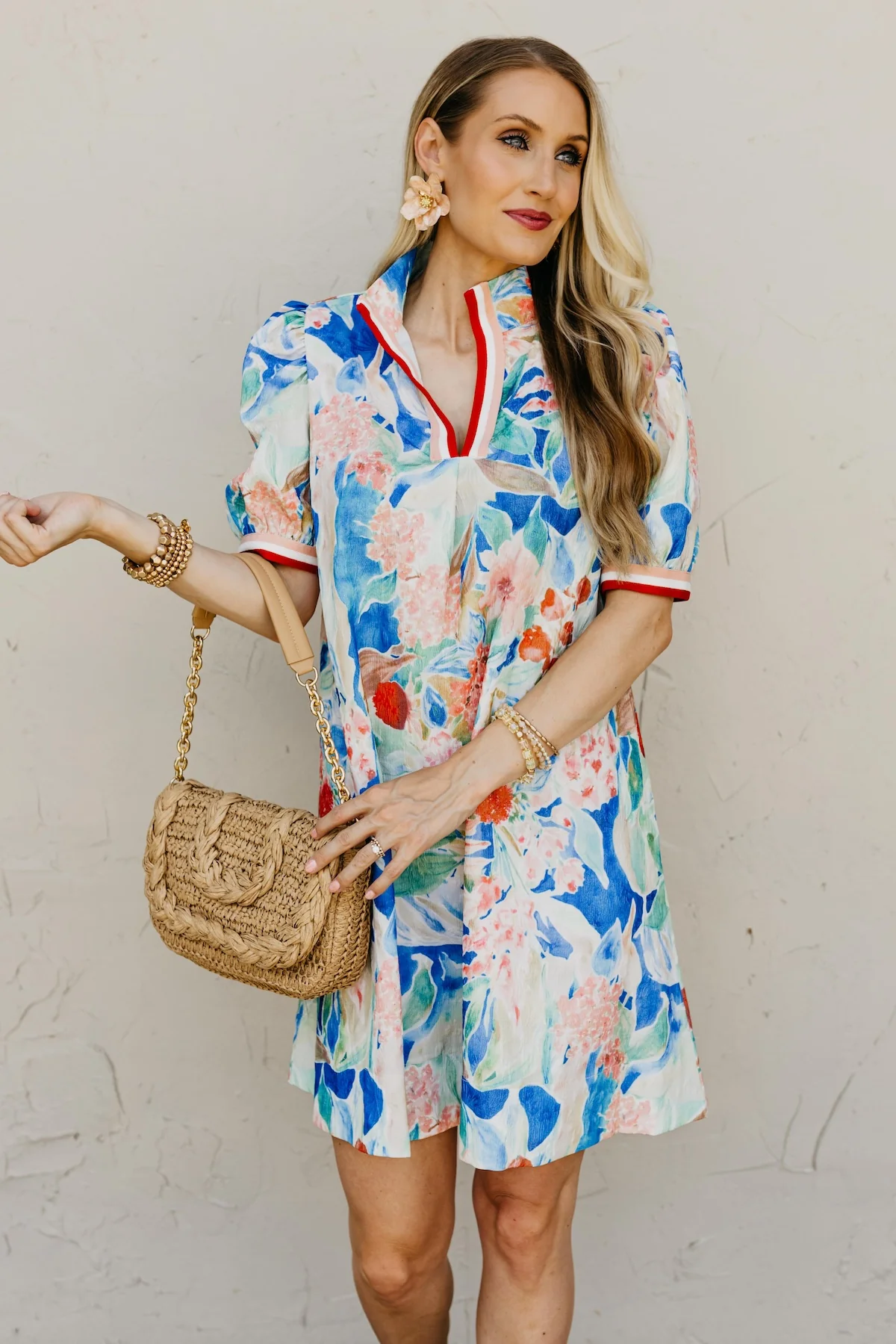 The Michelle Jacquard Floral Mini Dress - Image 13