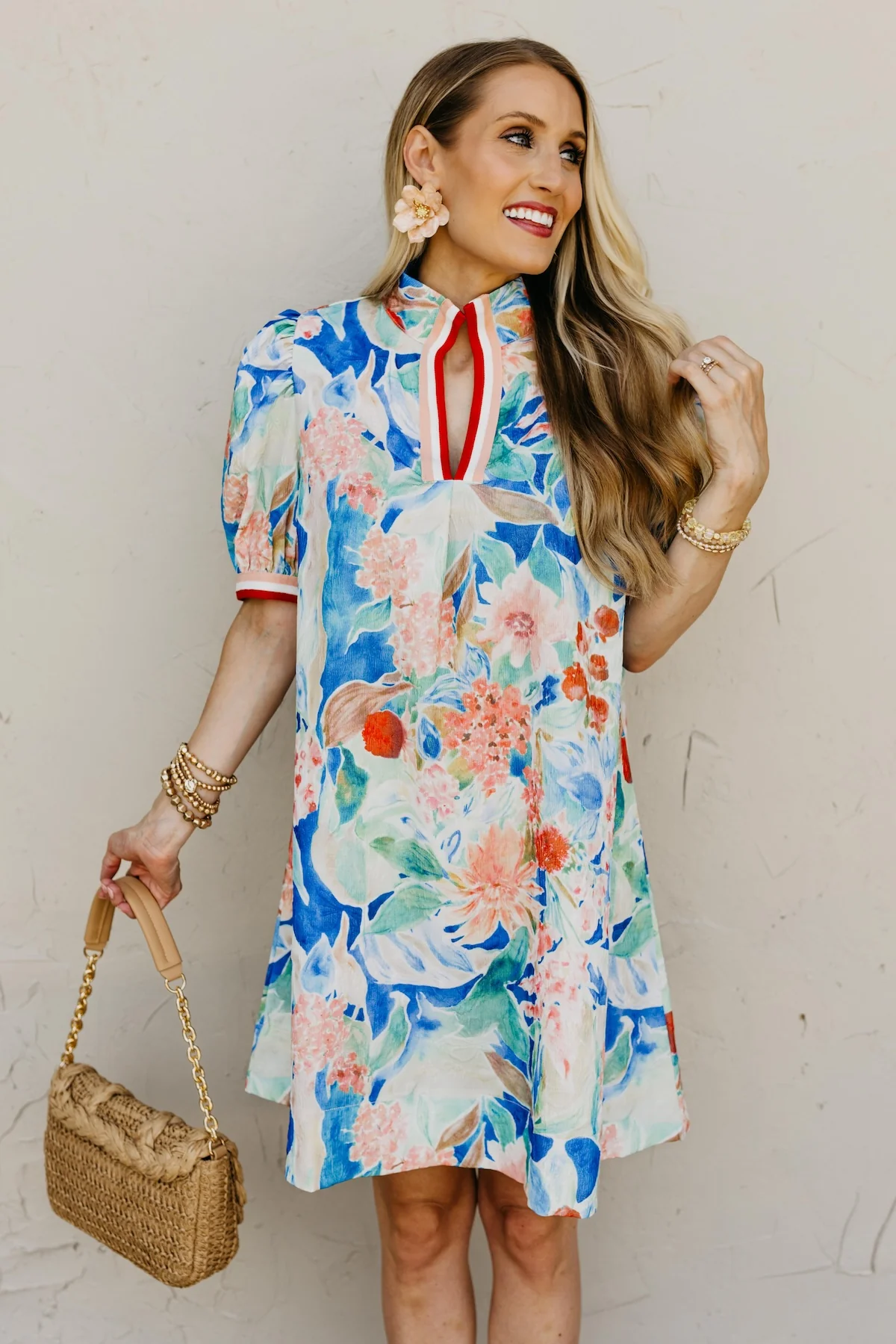 The Michelle Jacquard Floral Mini Dress - Image 14